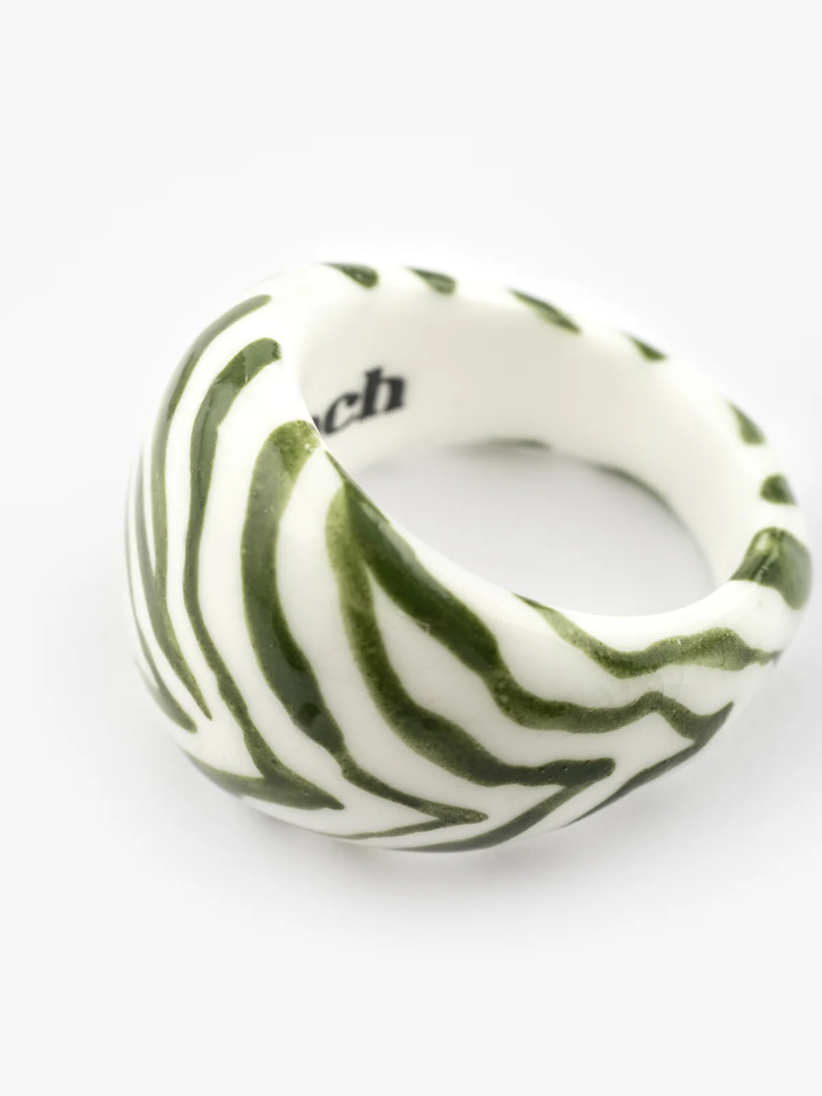 Bague zèbre vert - Image 5