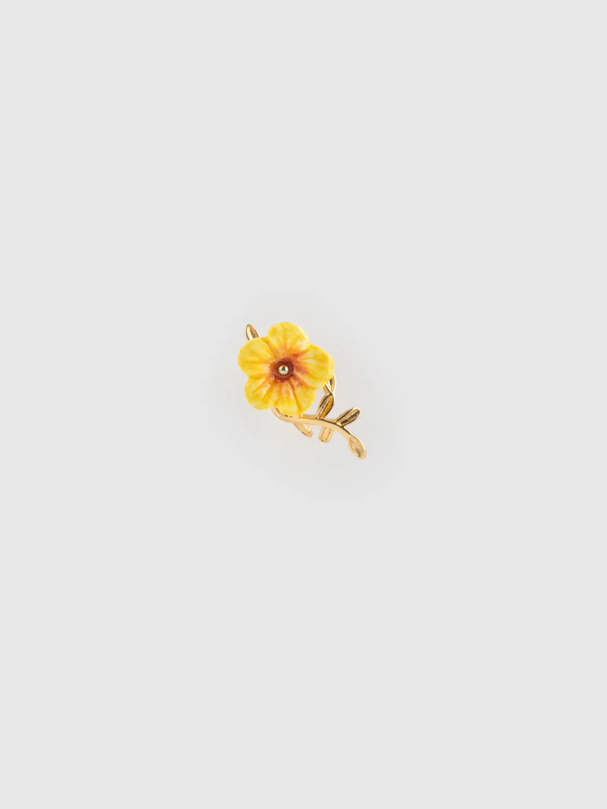 Boucle d’oreille ear cuff hibiscus jaune - Vendue à l'unité