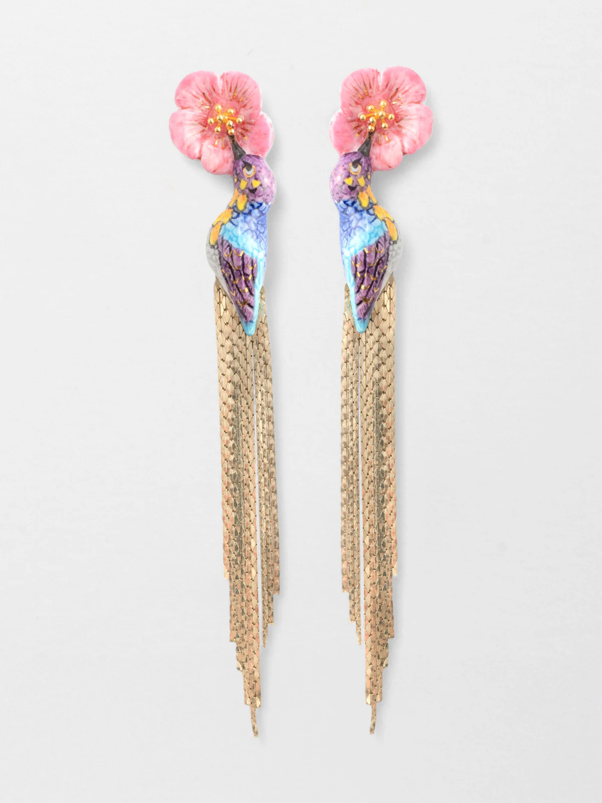 Boucles d'oreilles colibri d'Anna à franges - Image 5
