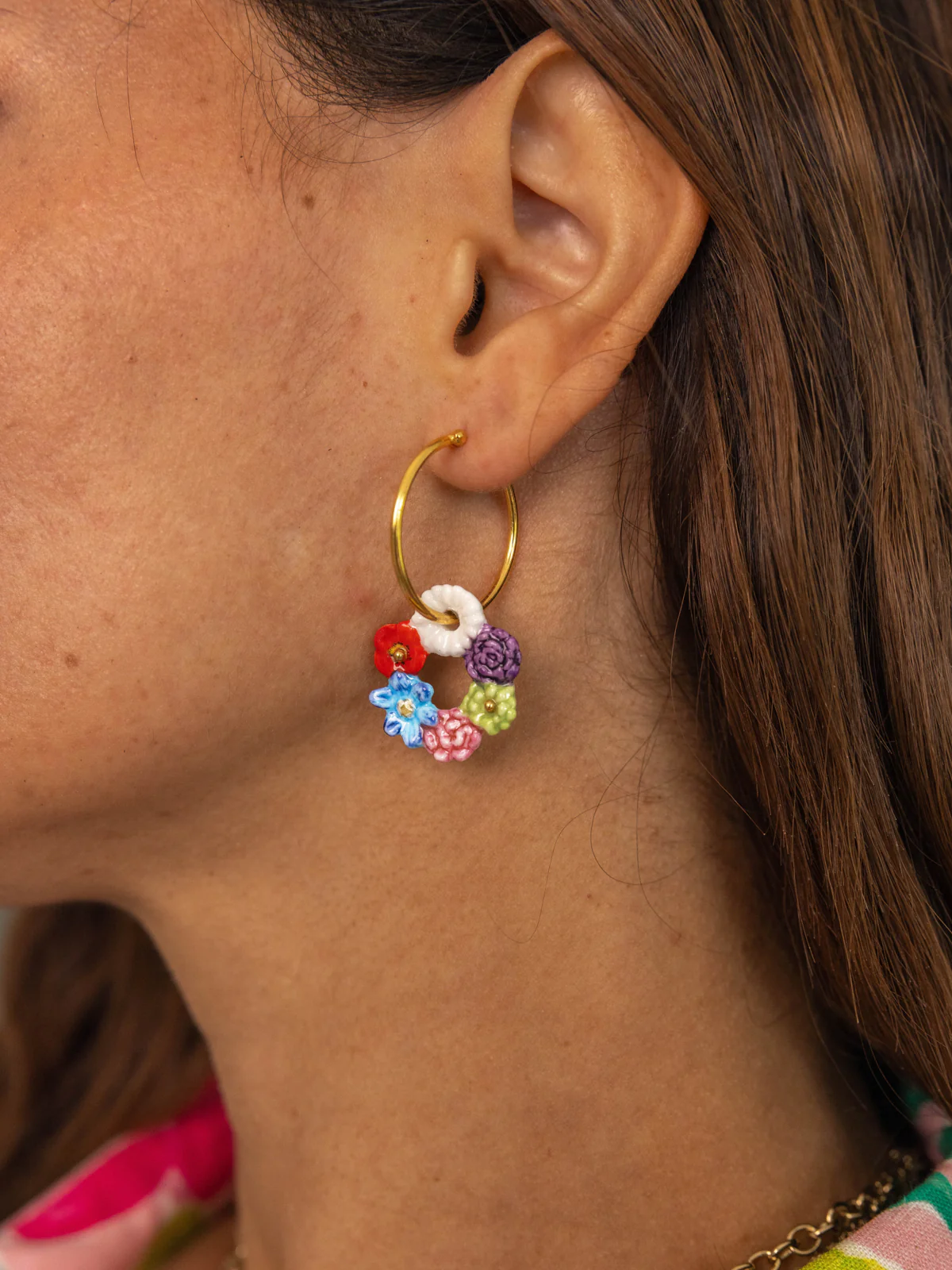 Petites créoles couronne de fleurs - Image 2