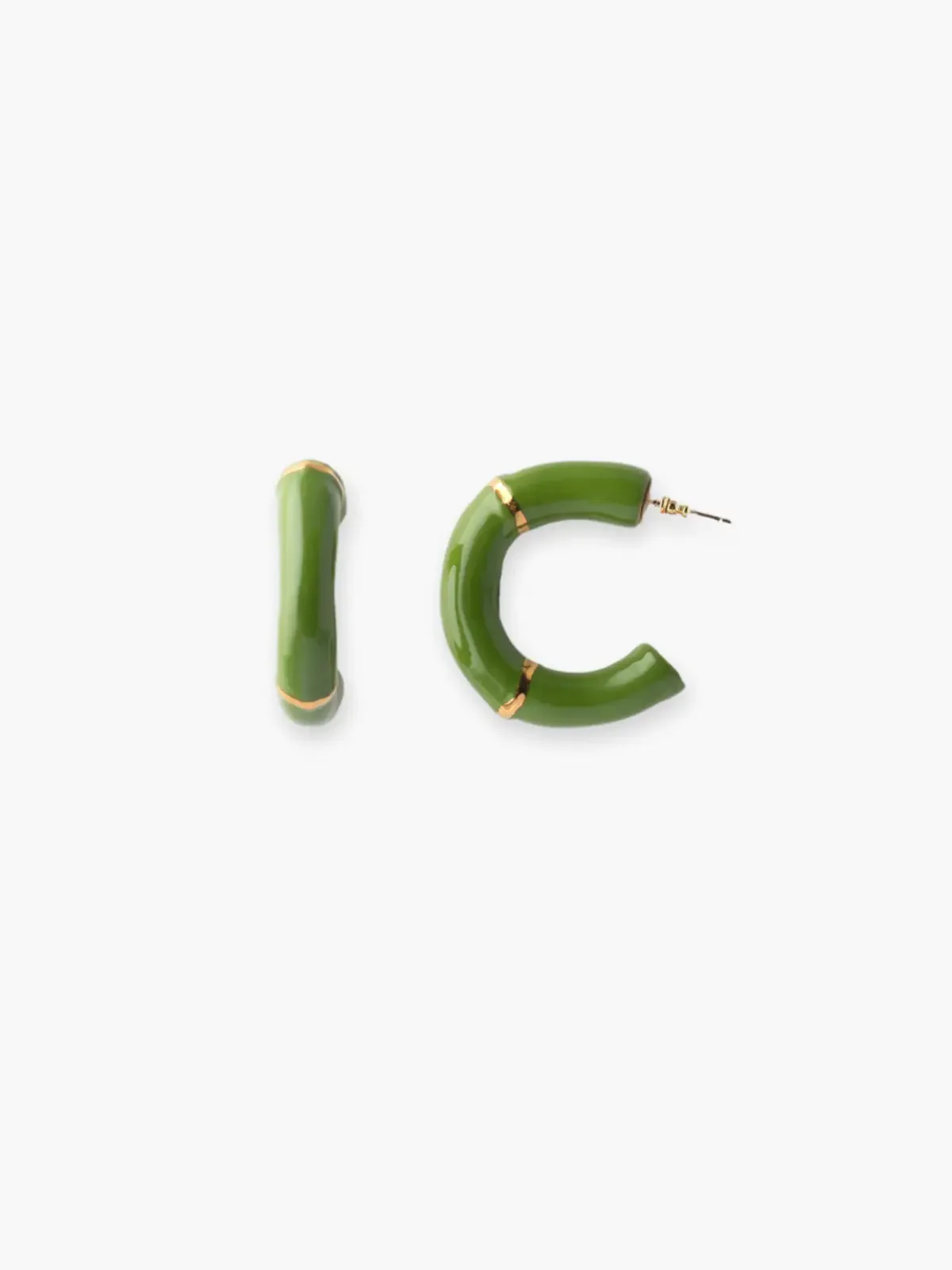 Boucles d’oreilles créoles bambou vert
