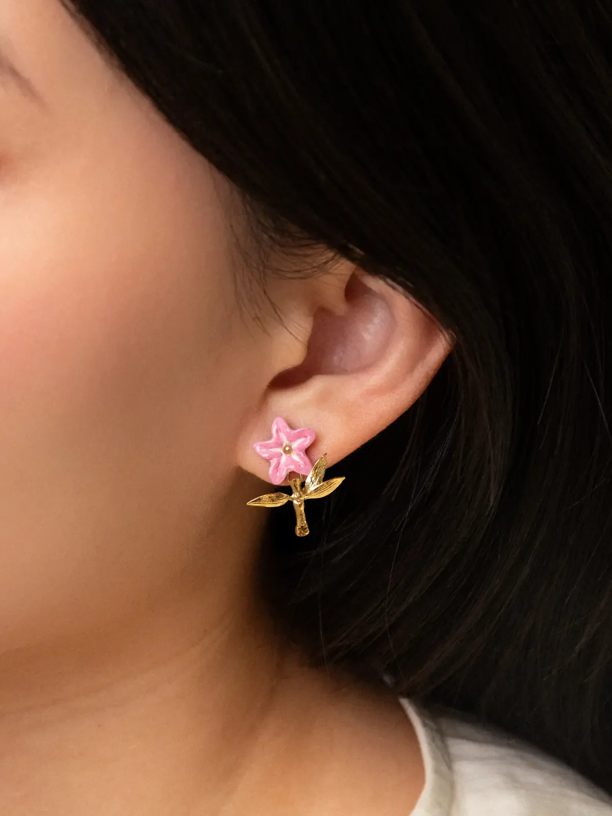 Boucles d’oreilles lys rose - Image 3