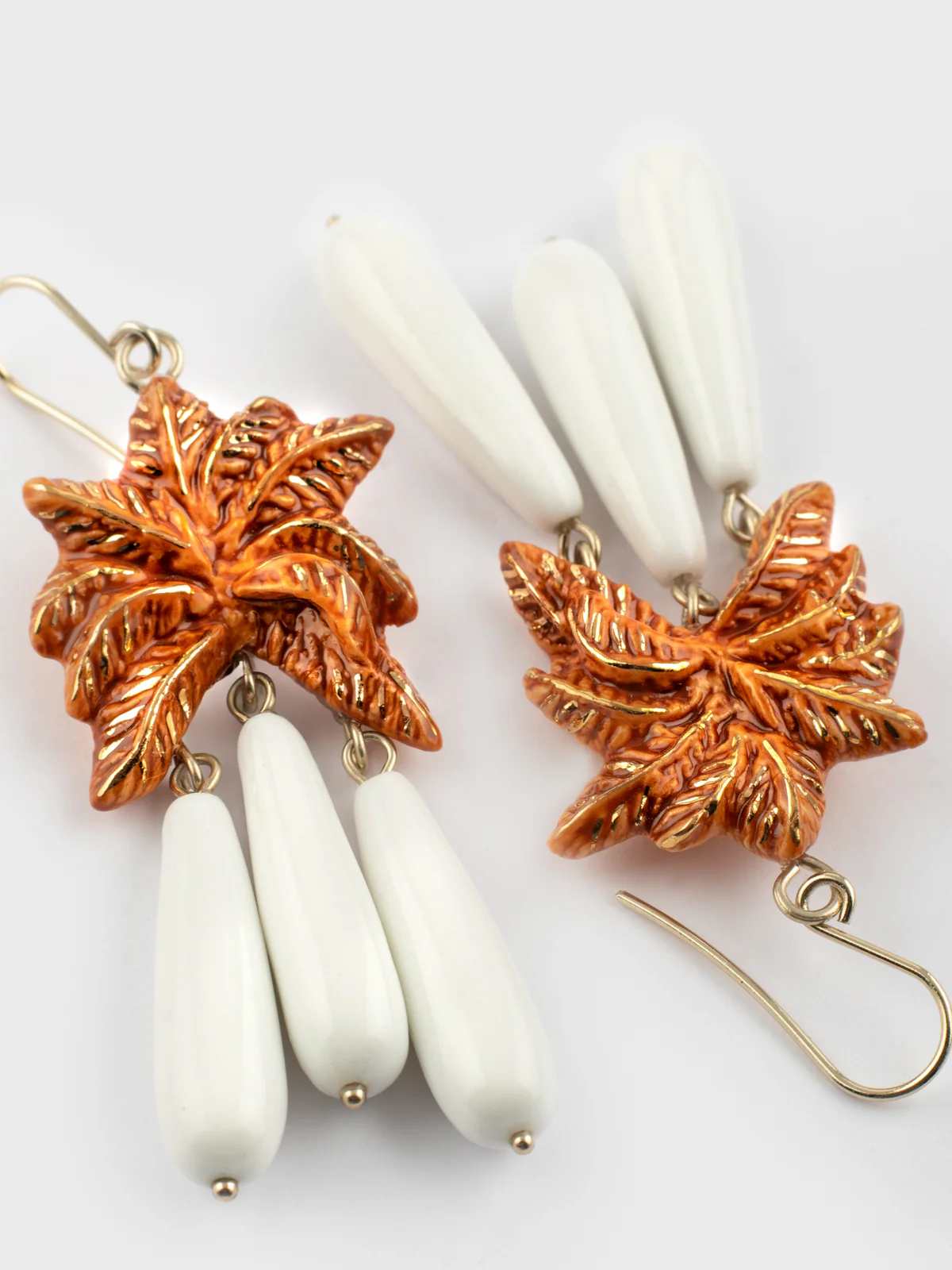 Boucles d'oreilles pendantes palmier terracotta - Image 6