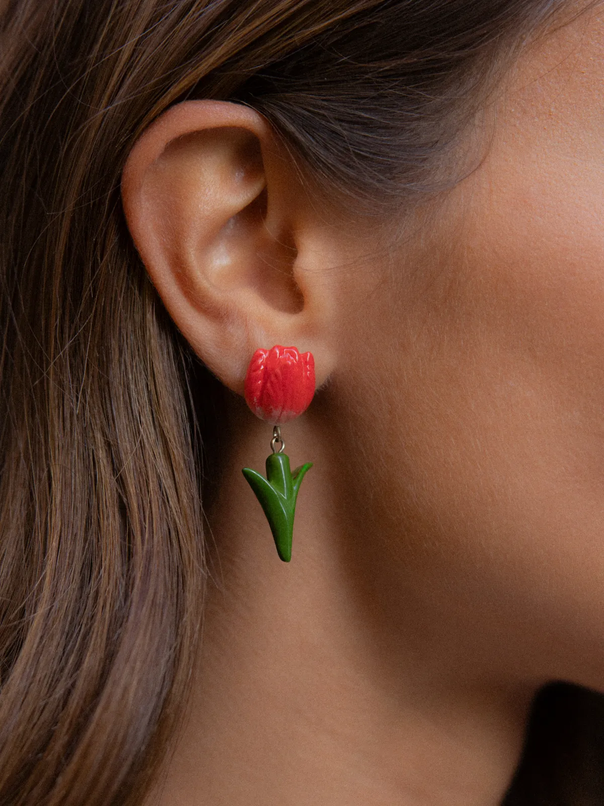Boucles d’oreilles pendantes Tulipe - Image 2