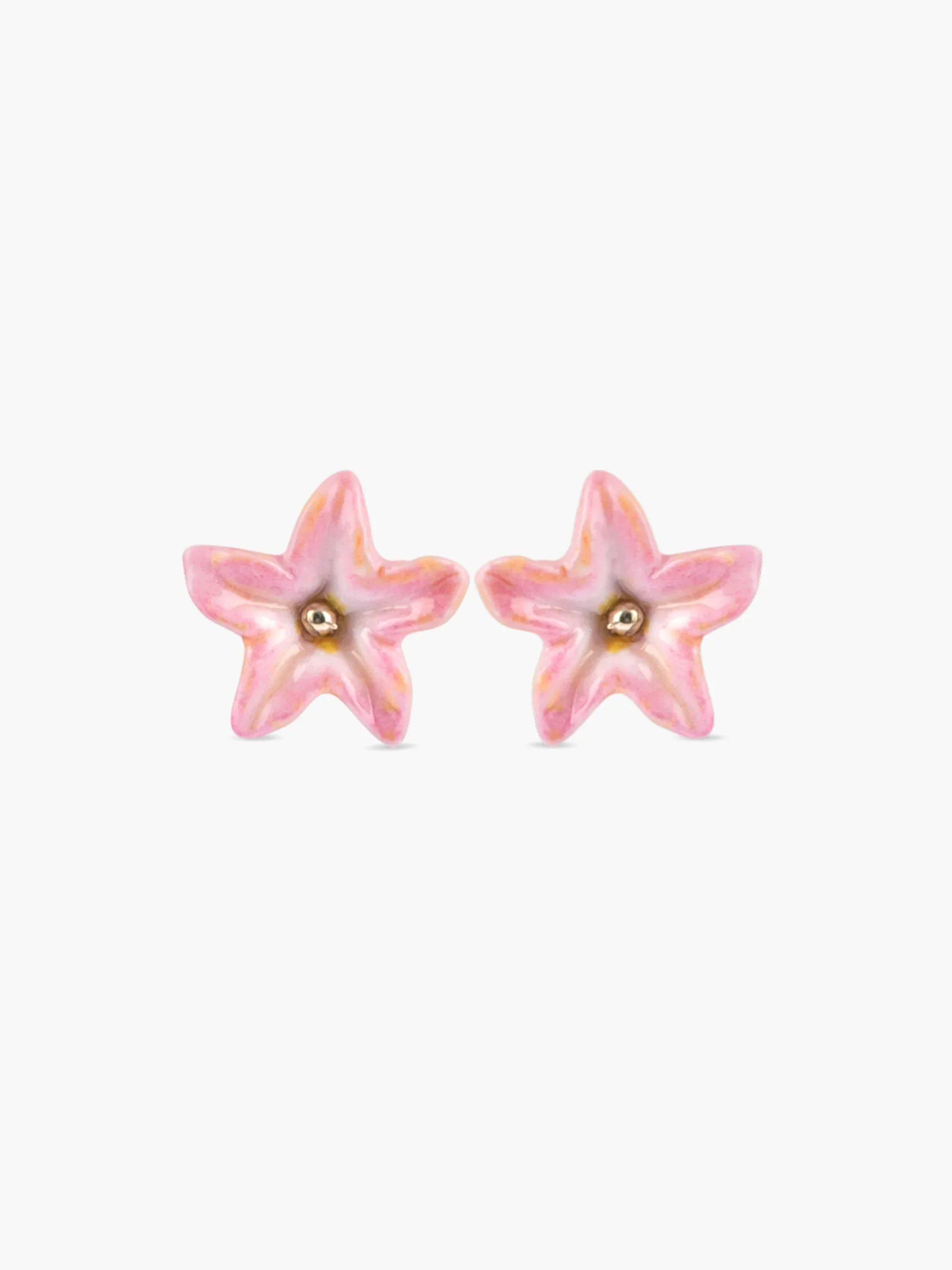 Boucles d'oreilles puces petites -  Lys rose - Image 4