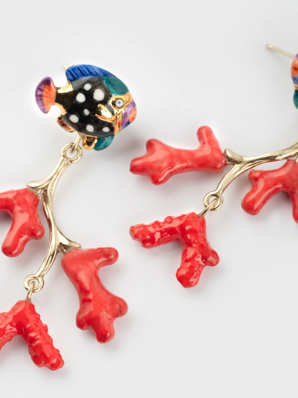 Boucles d'oreilles corail et poisson - Image 3