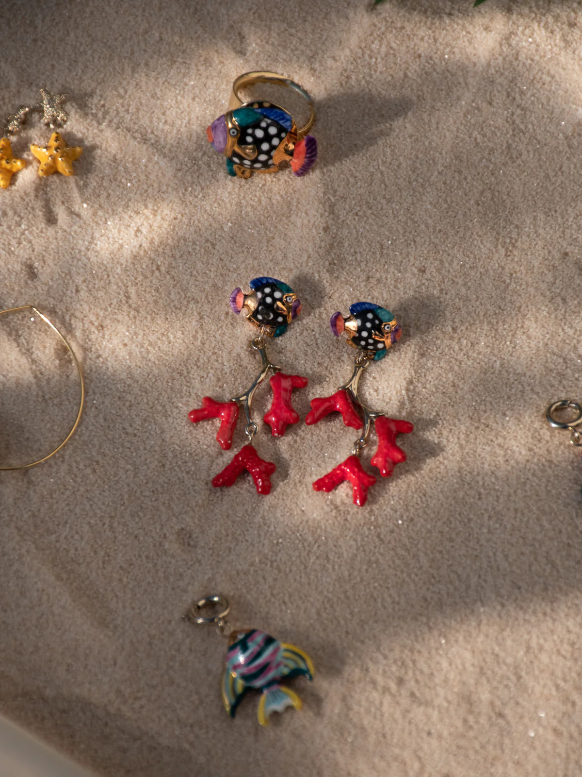 Boucles d'oreilles corail et poisson - Image 4