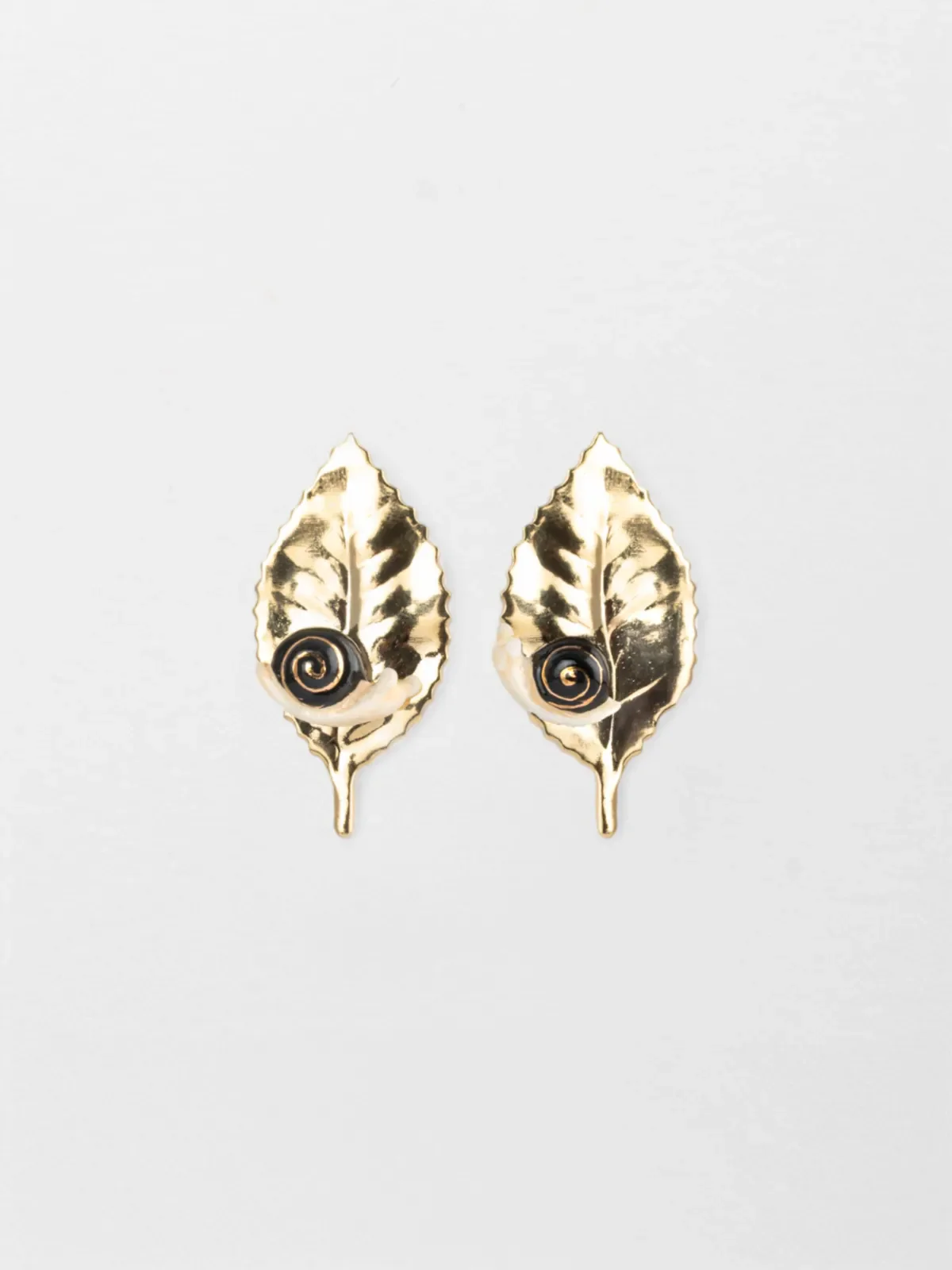 Boucles d'oreilles feuille et escargot