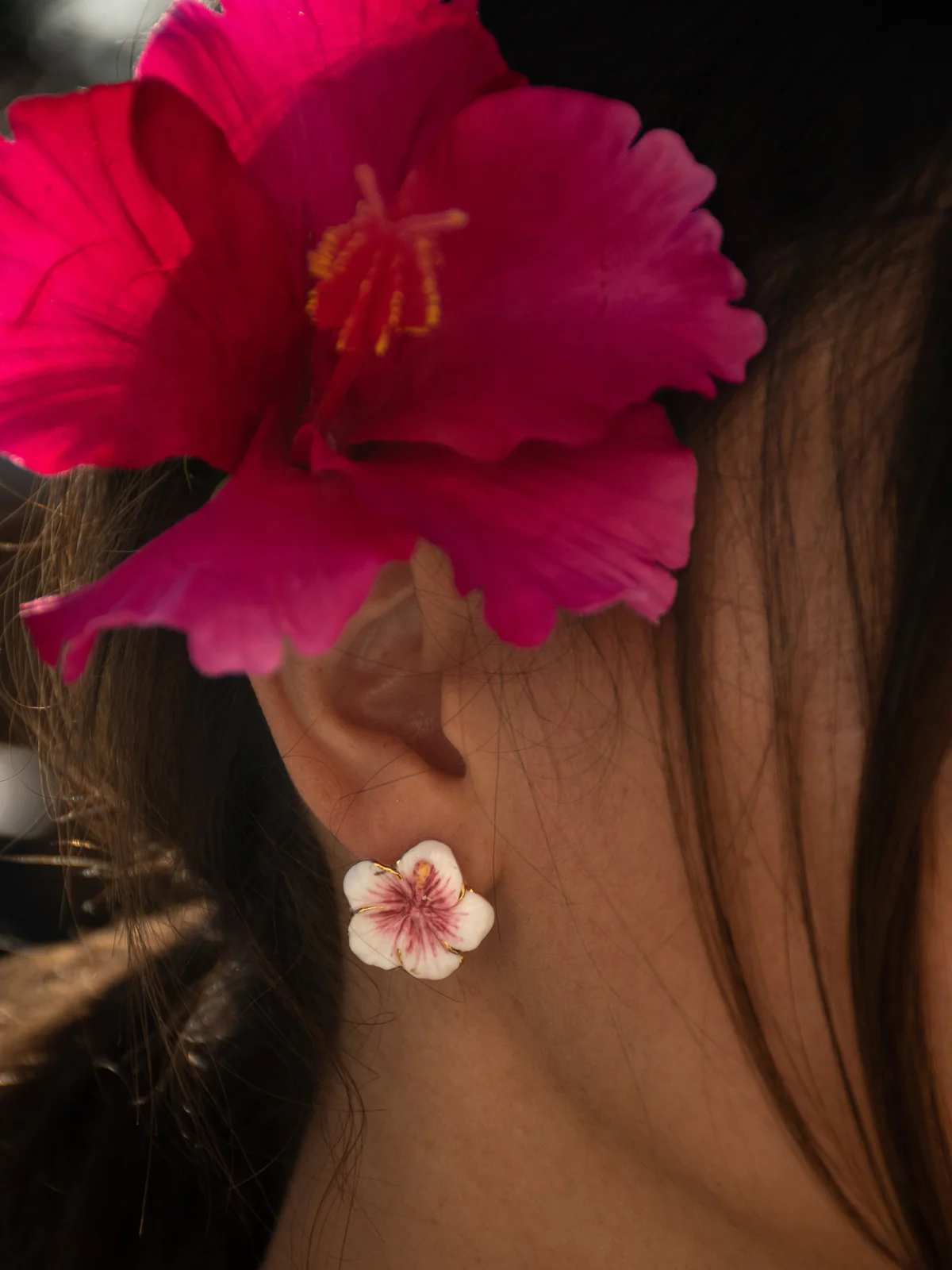 Boucles d'oreilles hibiscus - Image 2