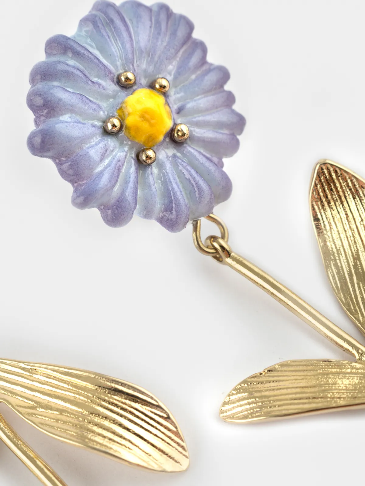 Boucles d'oreilles pendantes anémone bleue - Image 6
