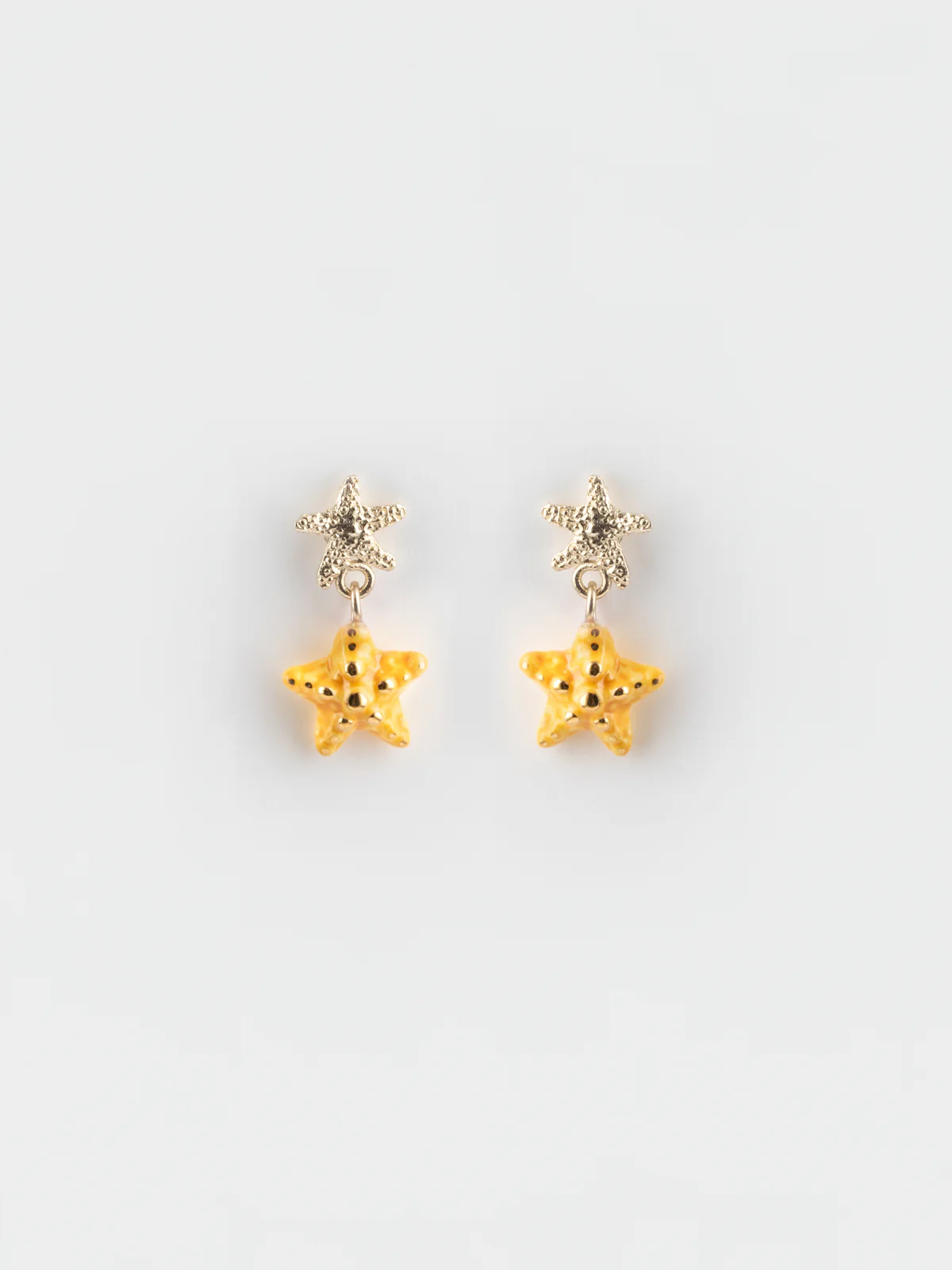Boucles d'oreilles pendantes étoile de mer jaune - Image 3