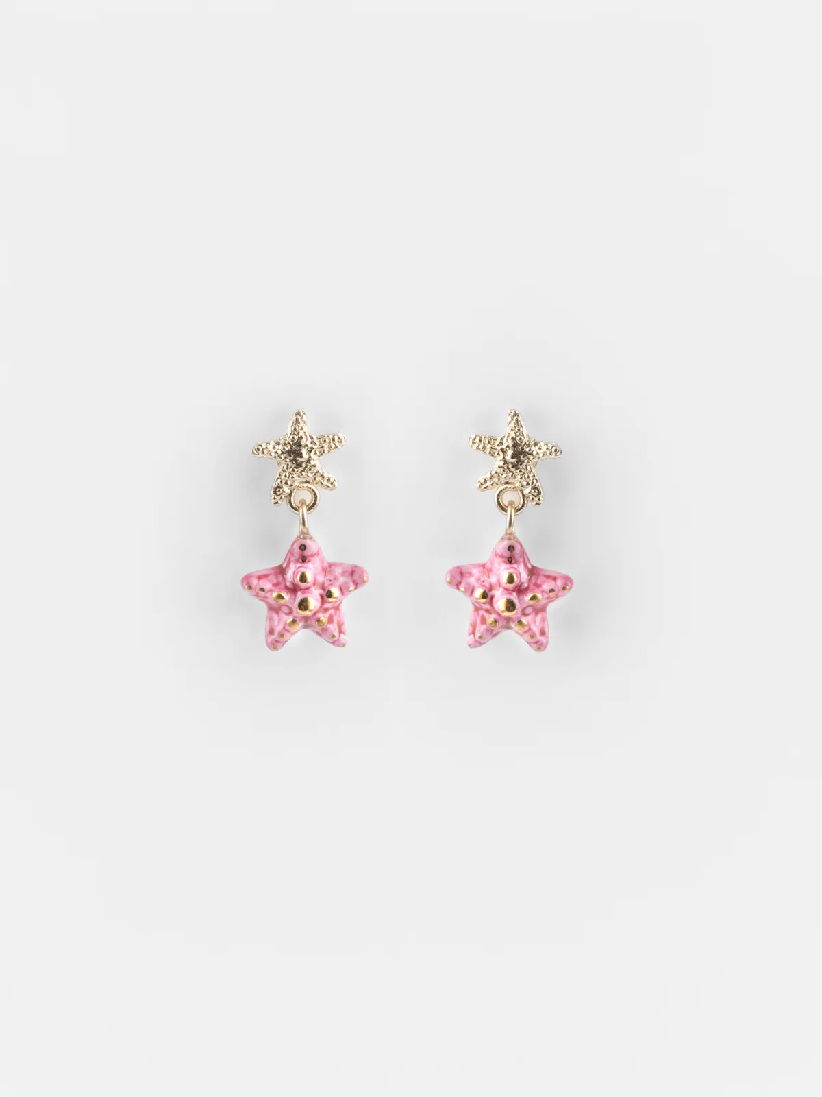 Boucles d'oreilles pendantes étoile de mer rose - Image 3