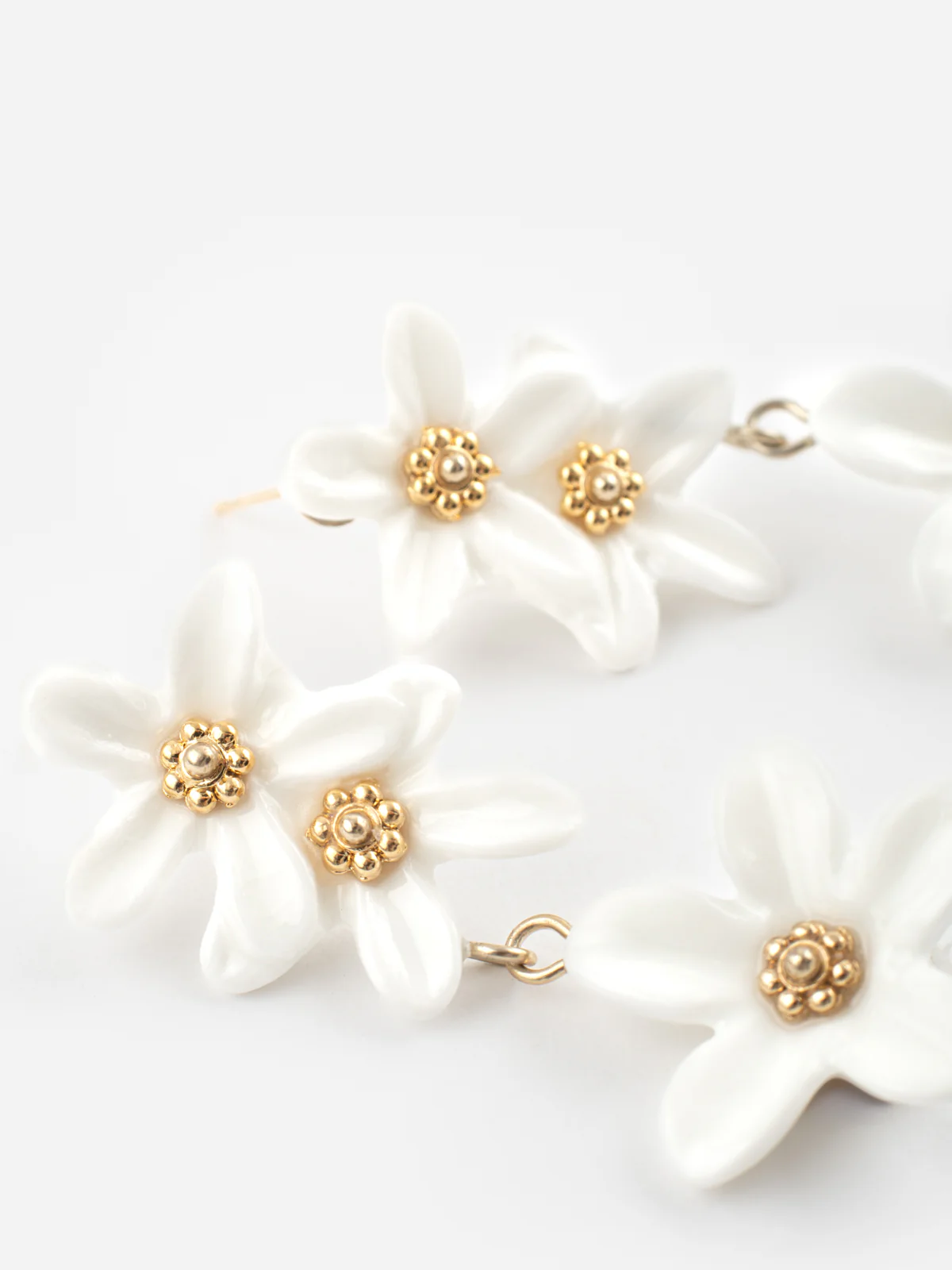 Boucles d'oreilles pendantes fleurs de citron - Image 4