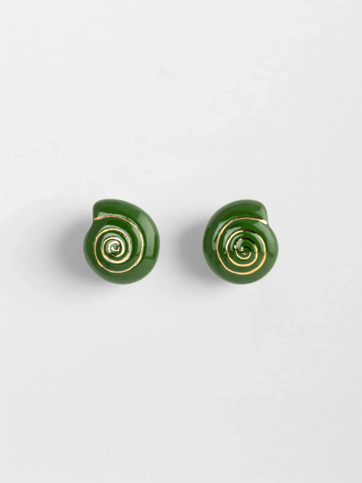 Boucles d'oreilles puces - Escargot vert