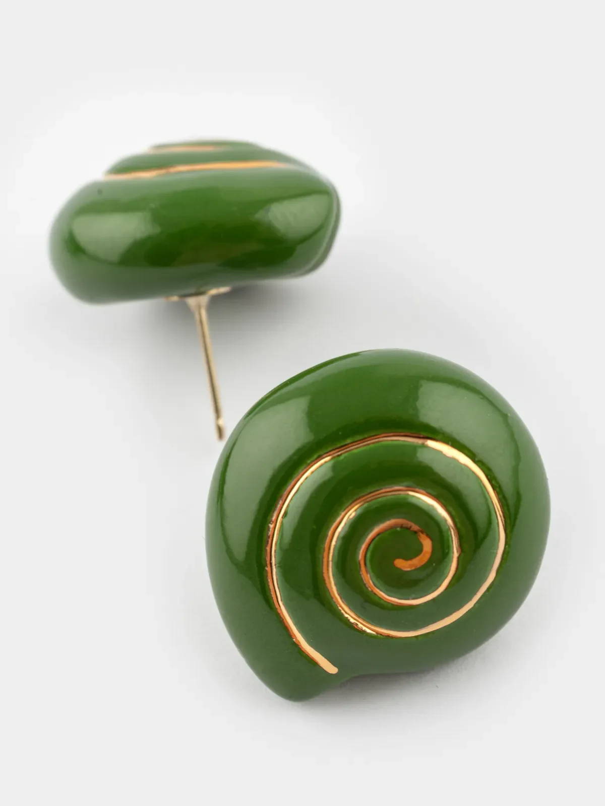 Boucles d'oreilles puces - Escargot vert - Image 6