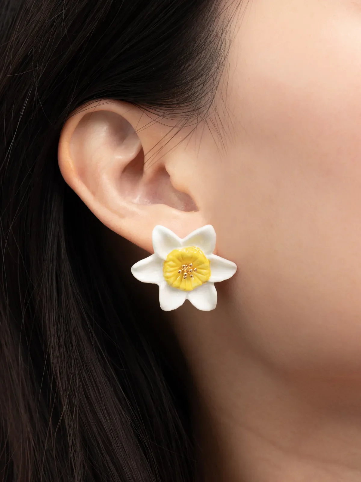 Boucles d'oreilles puces - Jonquille - Image 2
