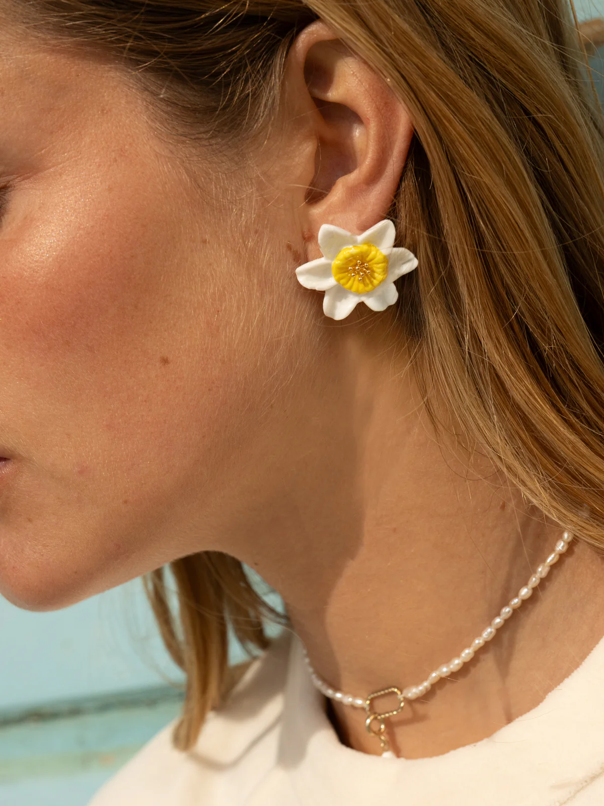 Boucles d'oreilles puces - Jonquille - Image 4