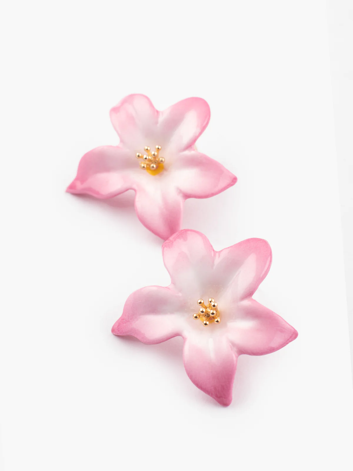 Boucles d'oreilles puces moyennes - Lys rose - Image 5