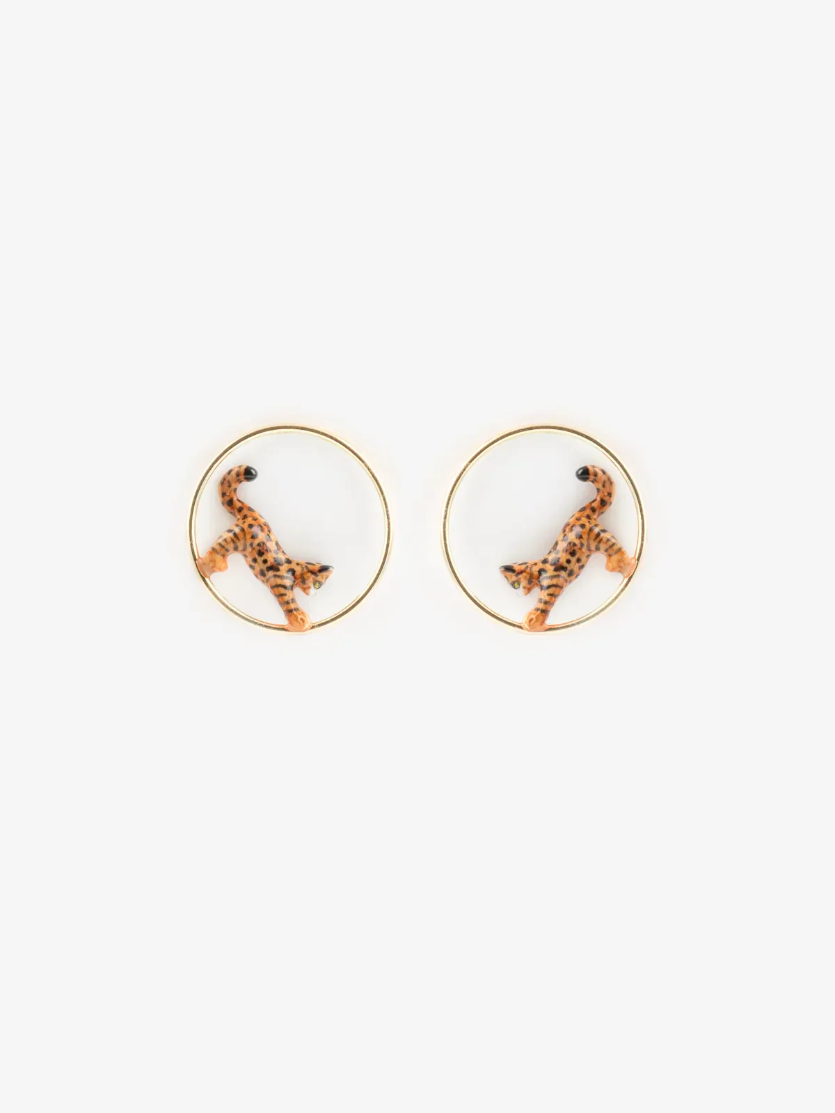 Boucles d'oreilles rondes chat Bengal - Image 2