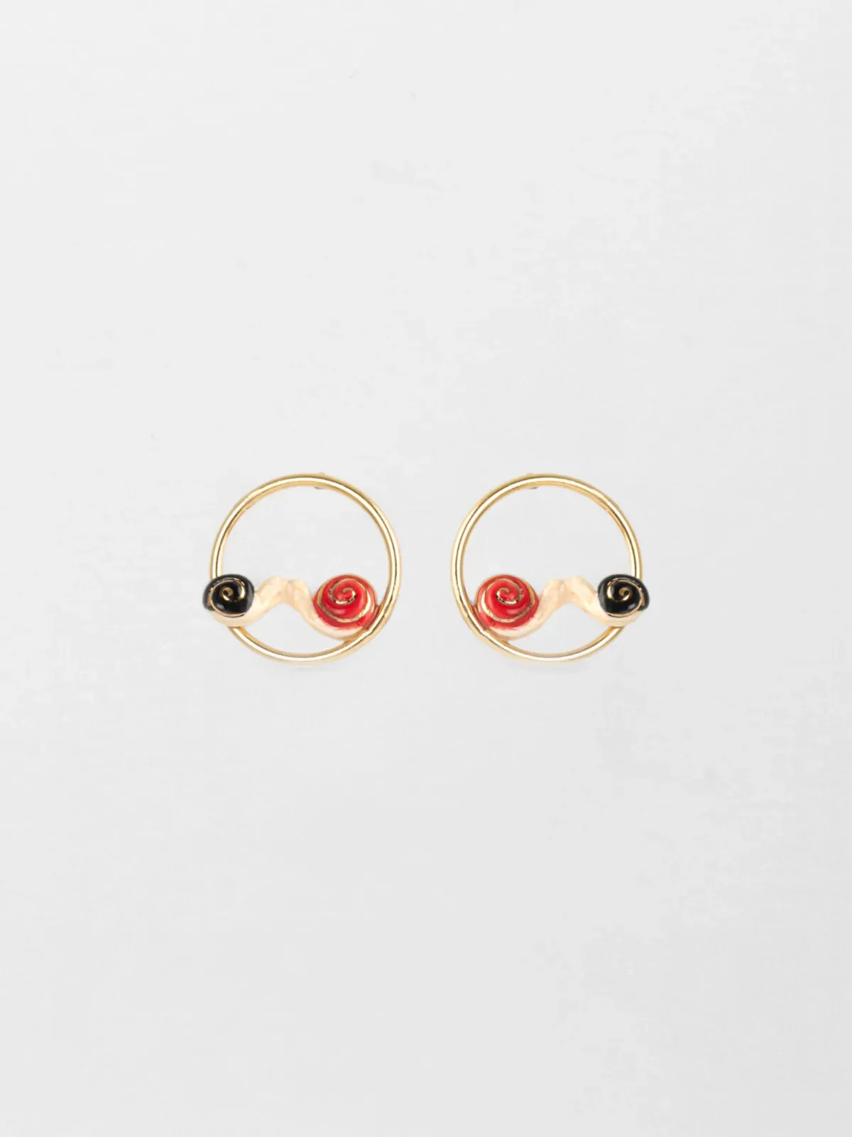Boucles d'oreilles rondes escargots amoureux