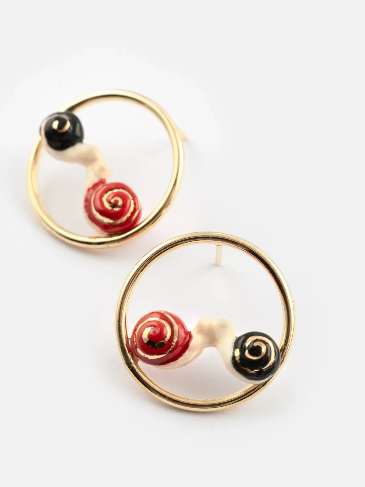 Boucles d'oreilles rondes escargots amoureux - Image 4