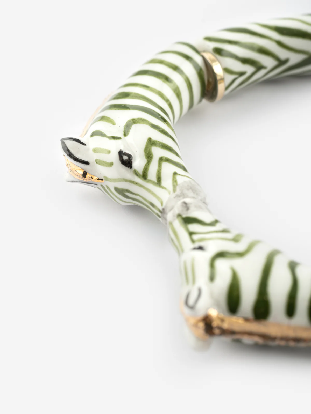 Bracelet bisou zèbres verts etdorés - Image 3