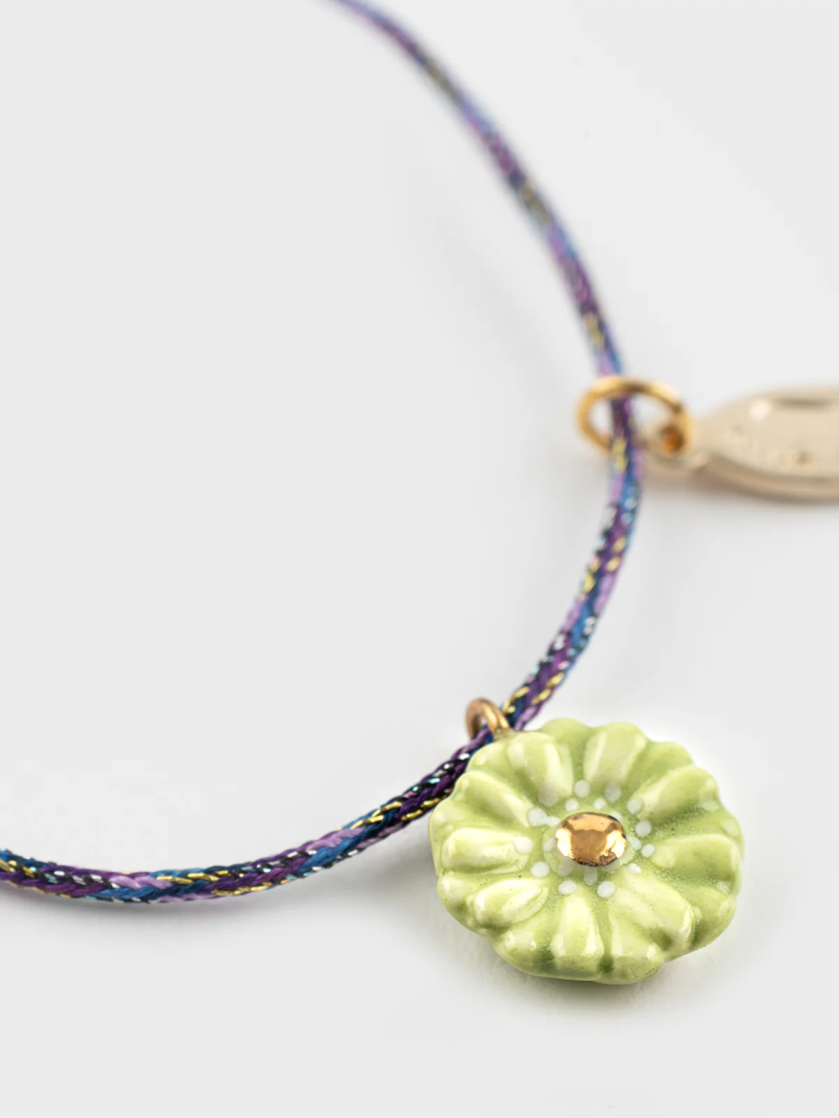Bracelet cordon fleur verte - Image 3