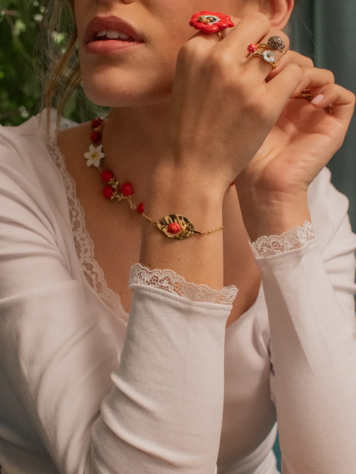 Bracelet escargot et feuille - Image 4