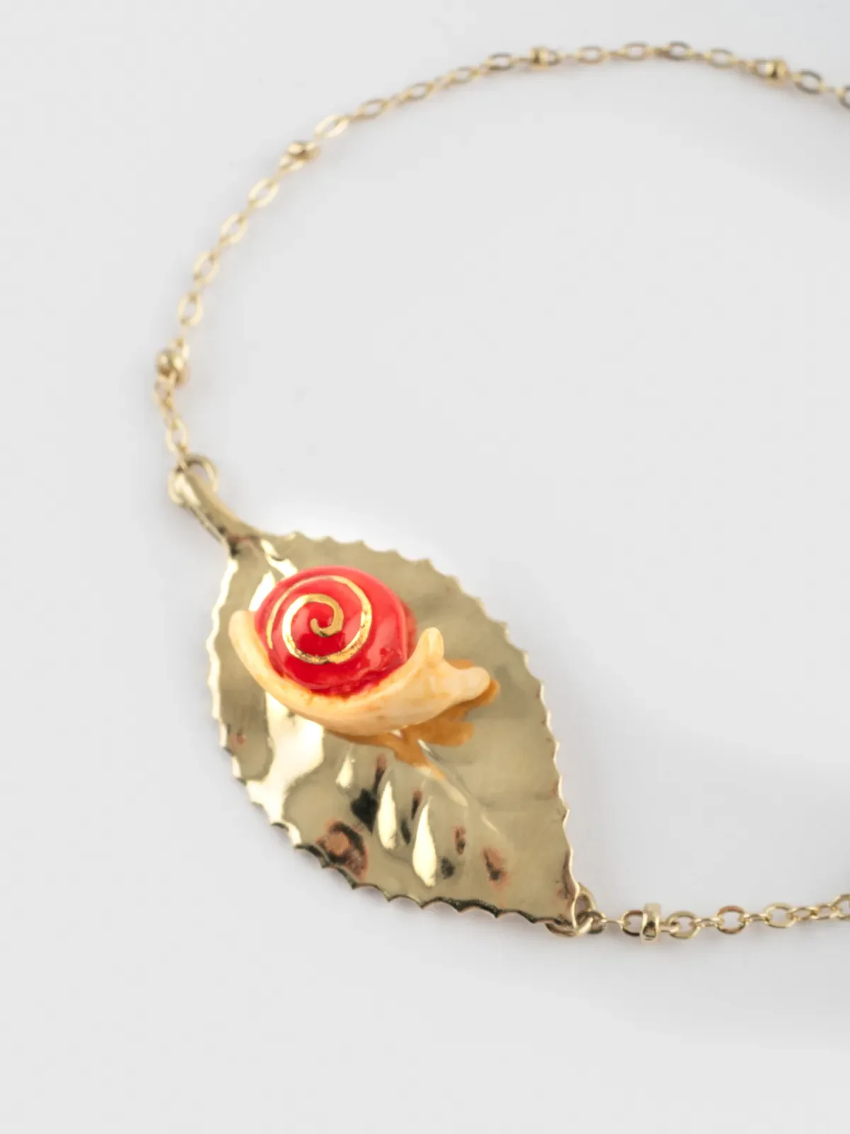Bracelet escargot et feuille - Image 7