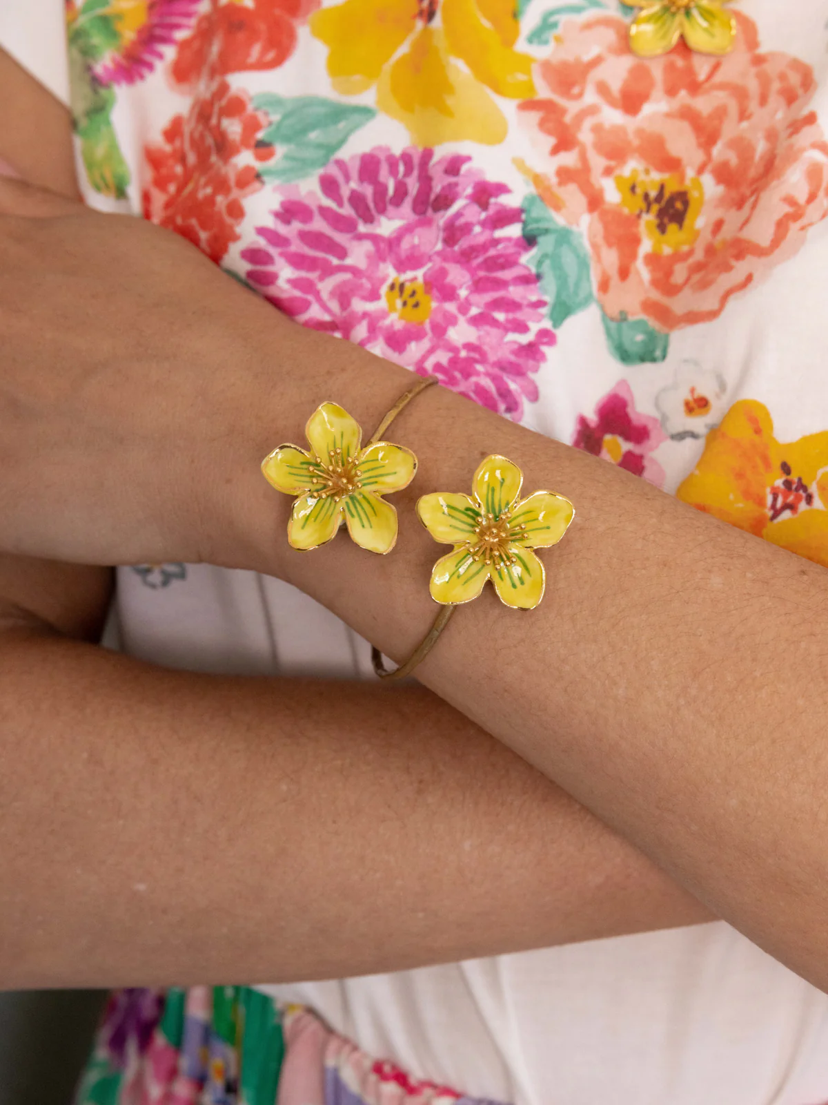 Bracelet maxi FaceToFace fleurs jaunes - Image 2