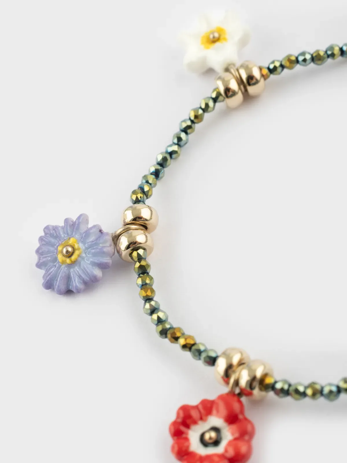 Bracelet perles fleurs anémones - Image 5