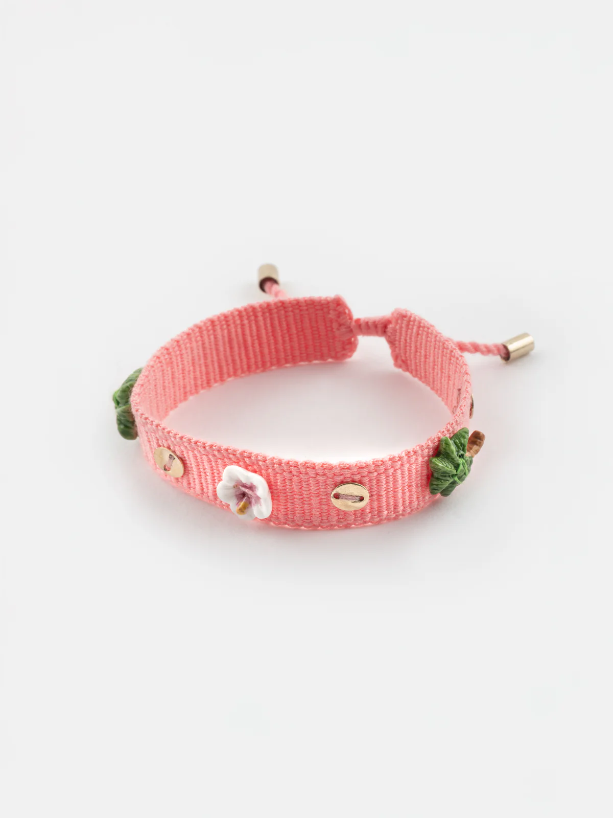 Bracelet tressé rose à charms