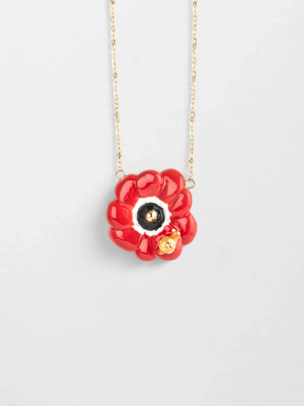 Collier anémone rouge