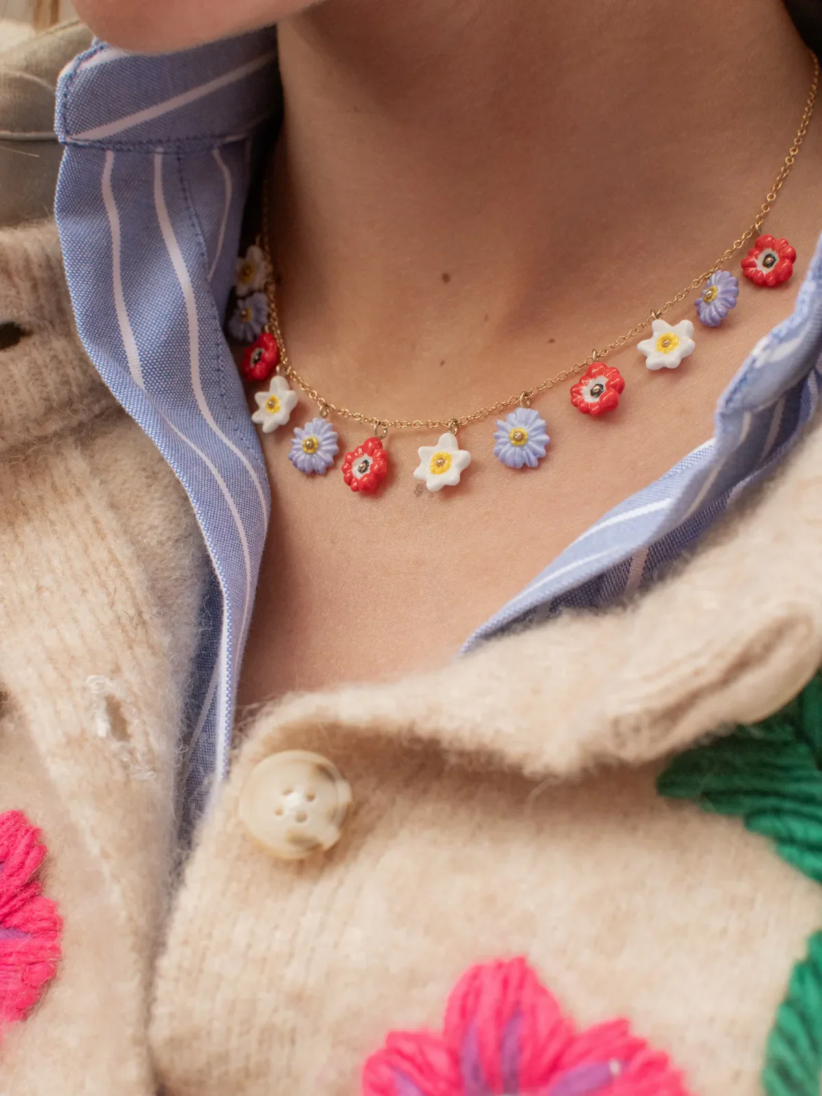 Collier Fleurs anémones - Image 3
