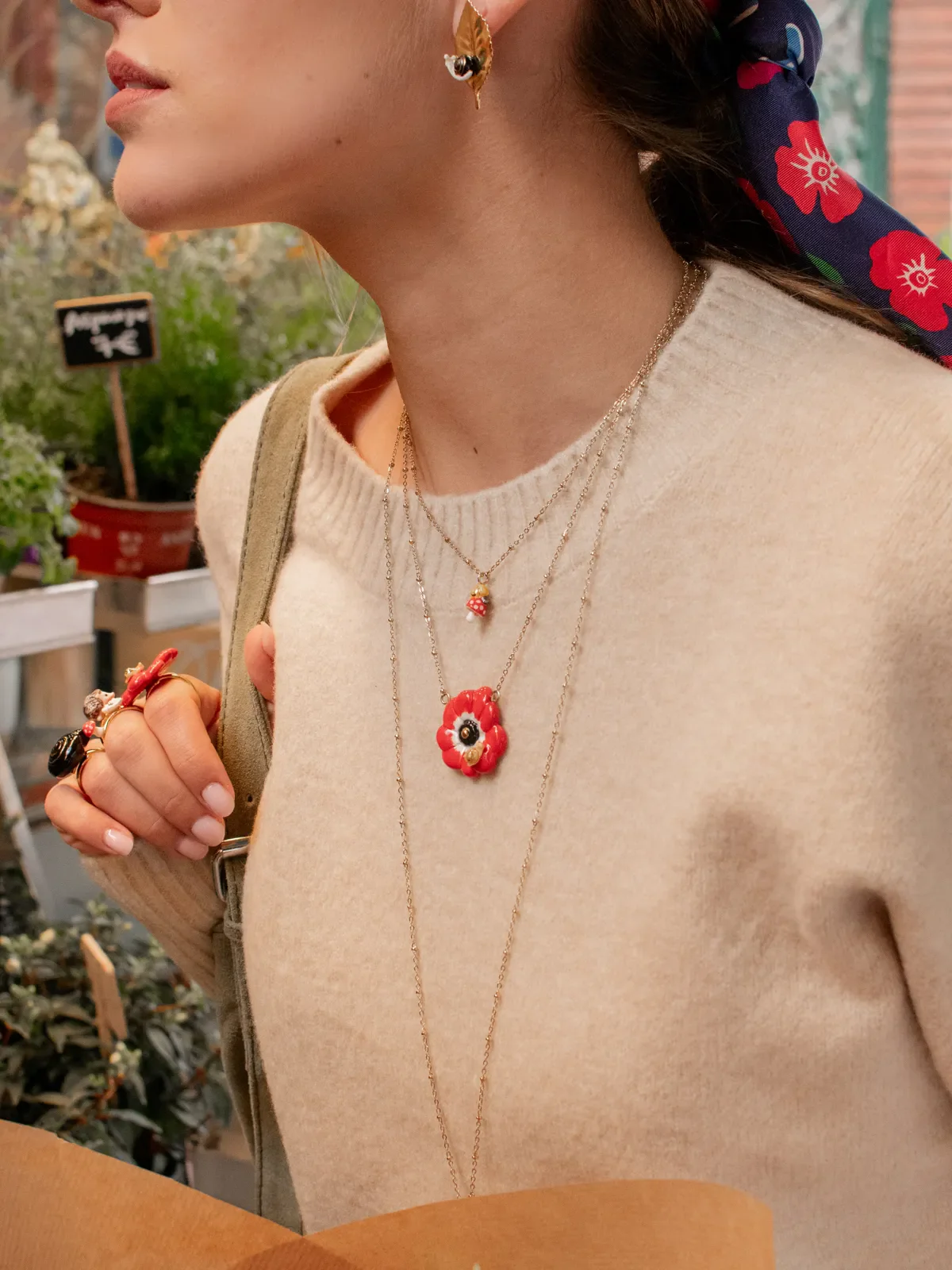 Collier escargot et champignon - Image 2