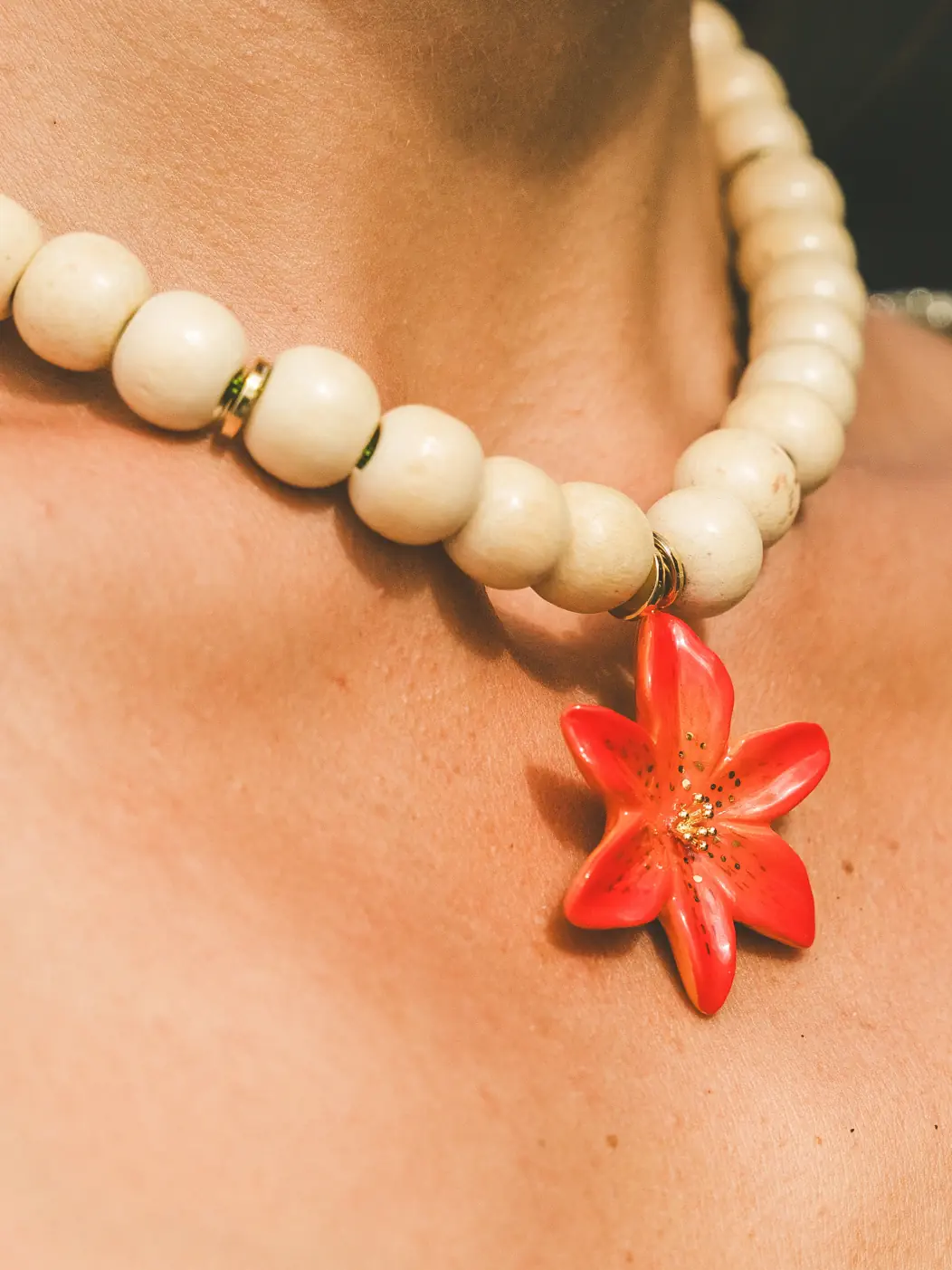 Collier perles Lys Tigrée - Image 3