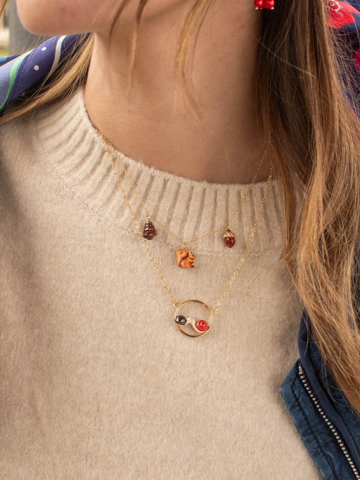 Collier rond escargots amoureux - Image 3