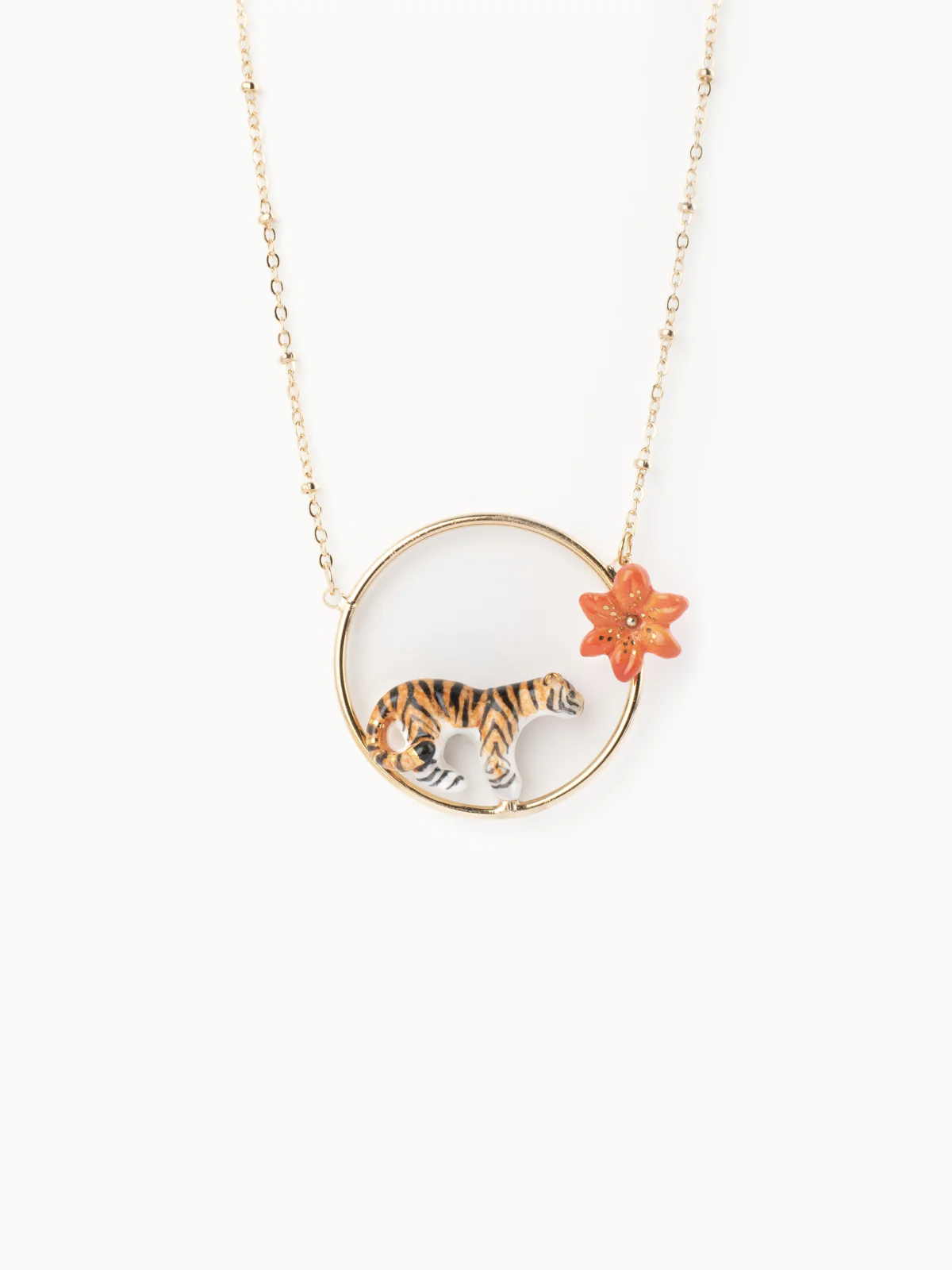 Collier rond tigre et lys