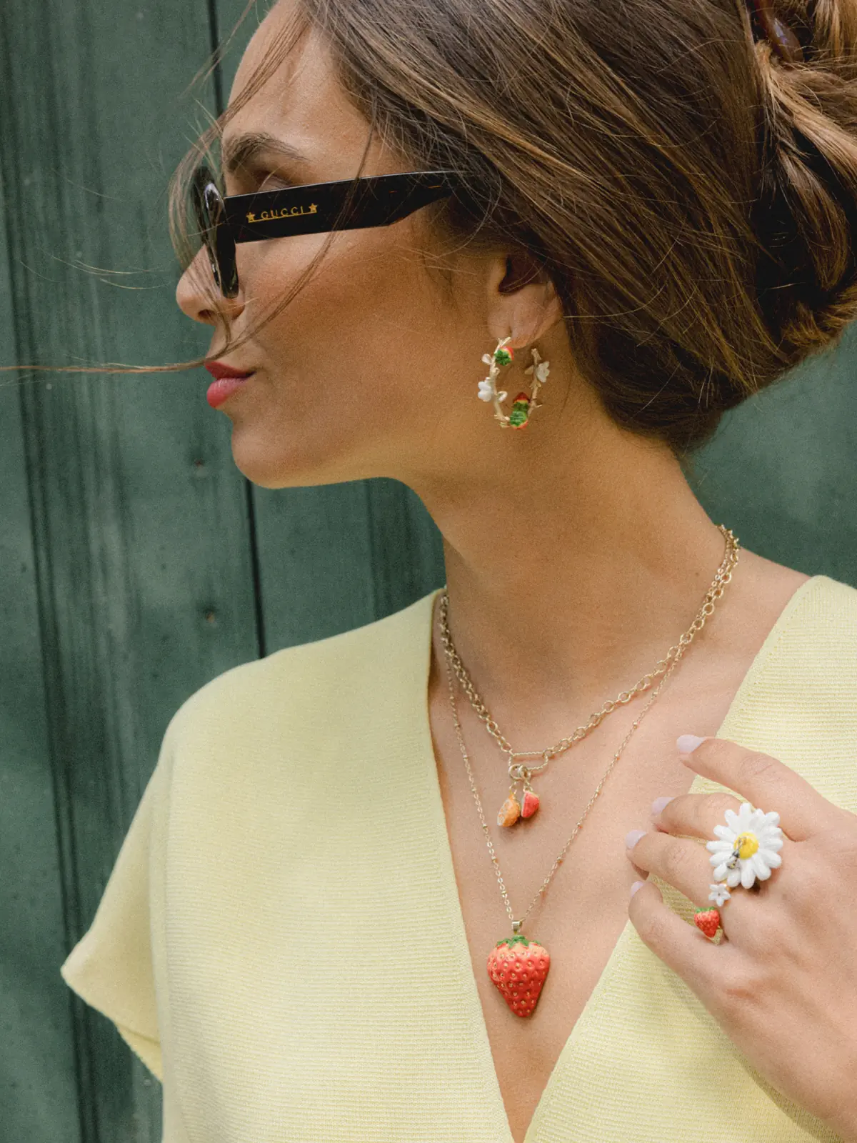 Collier sautoir fraise - Image 2