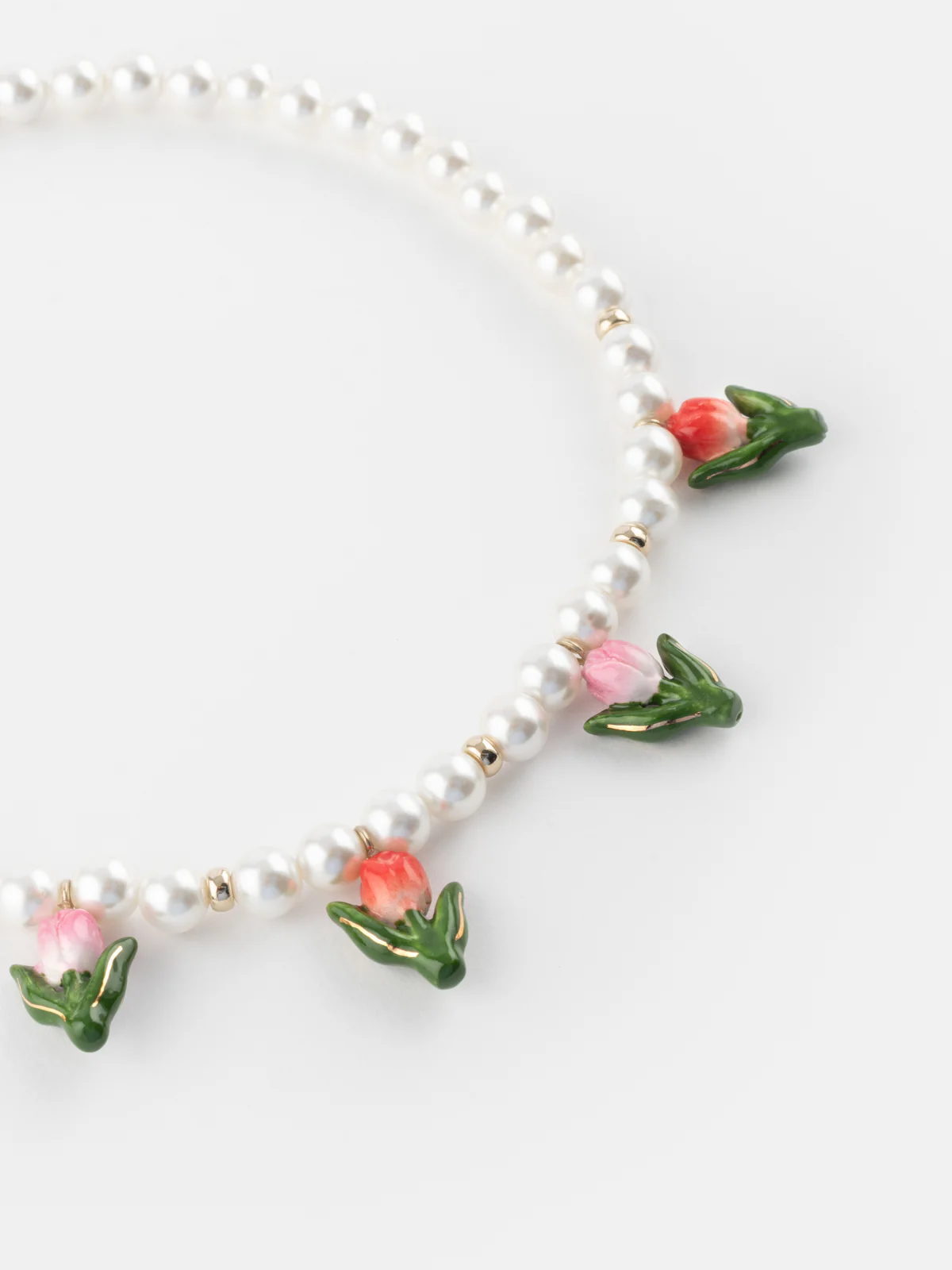 Collier tulipes et perles - Image 4