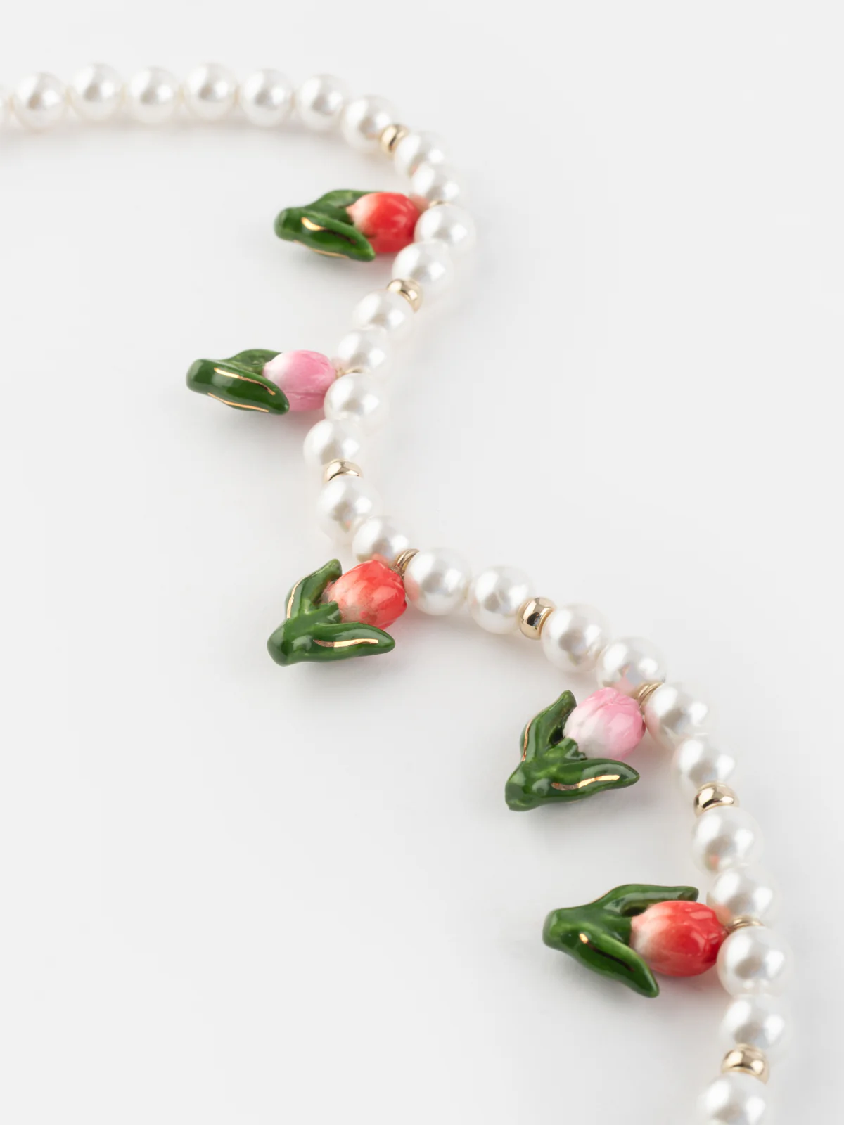 Collier tulipes et perles - Image 5