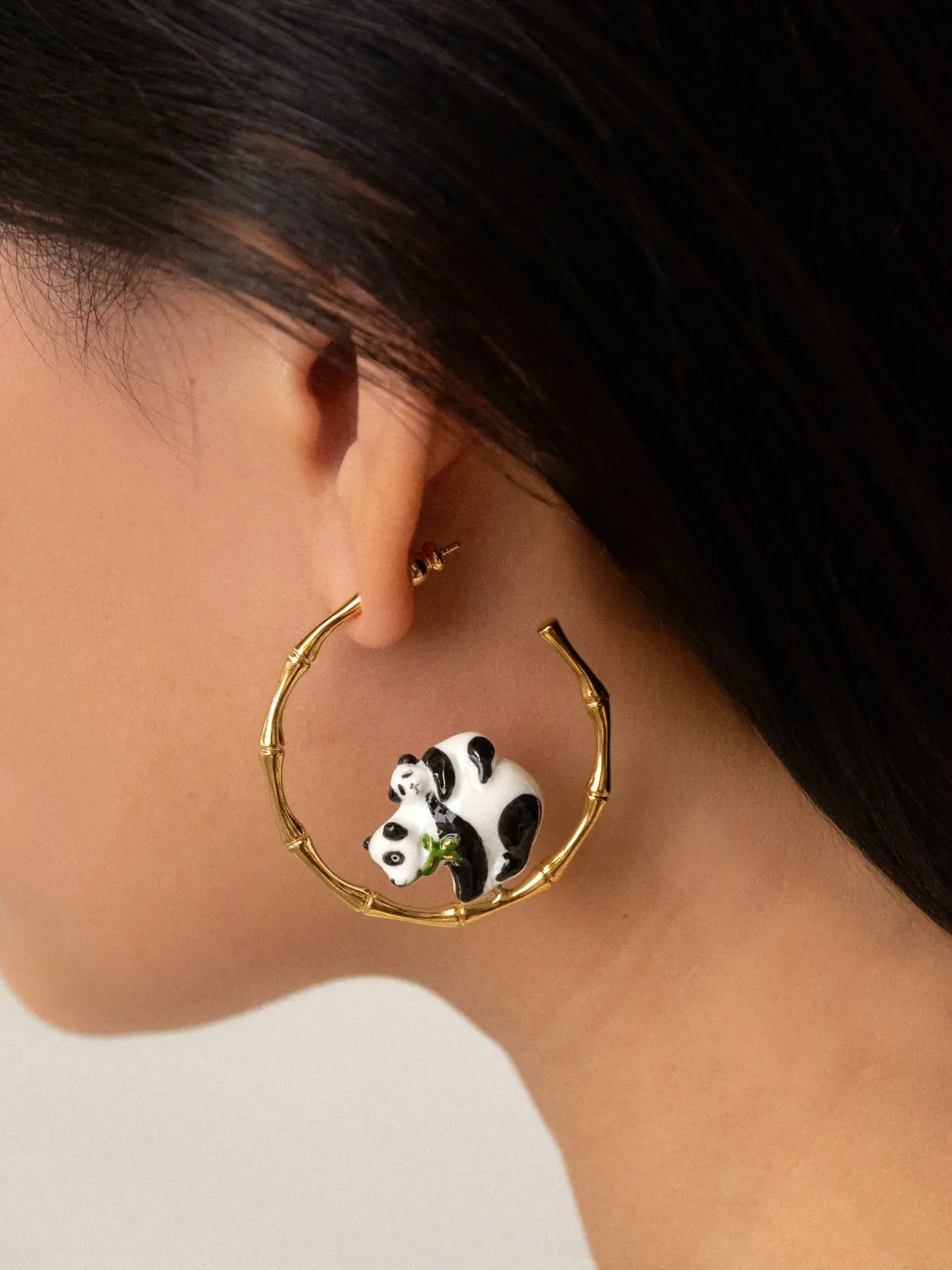 Créoles en bambou pandas - Image 2
