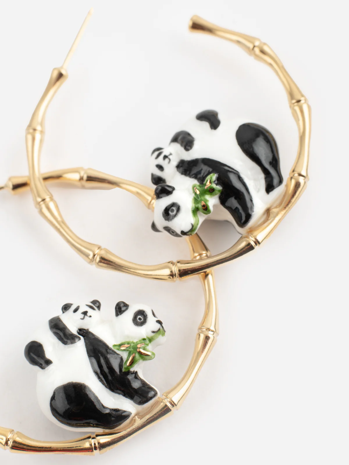 Créoles en bambou pandas - Image 4