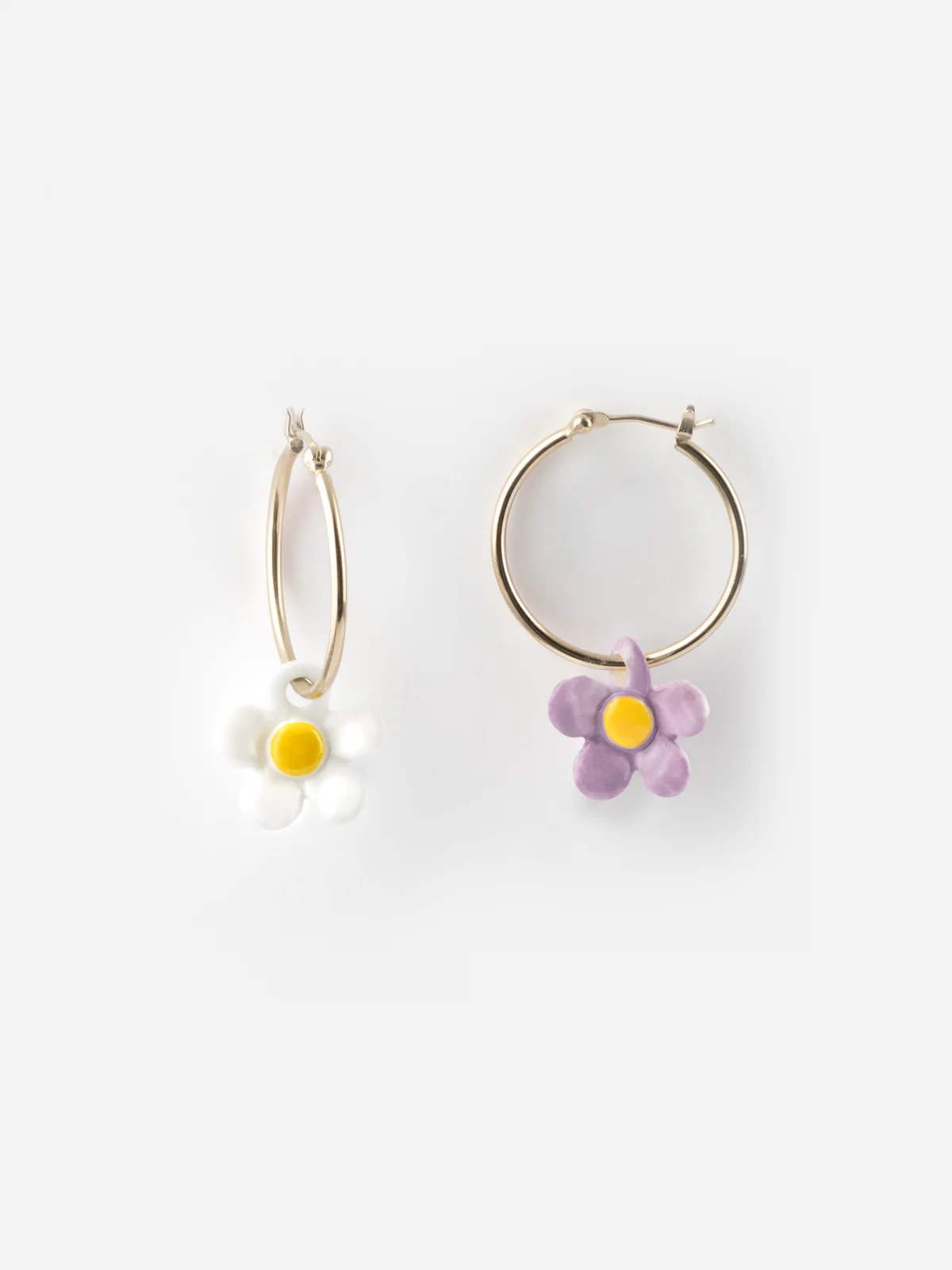 Petites créoles fleur bicolore