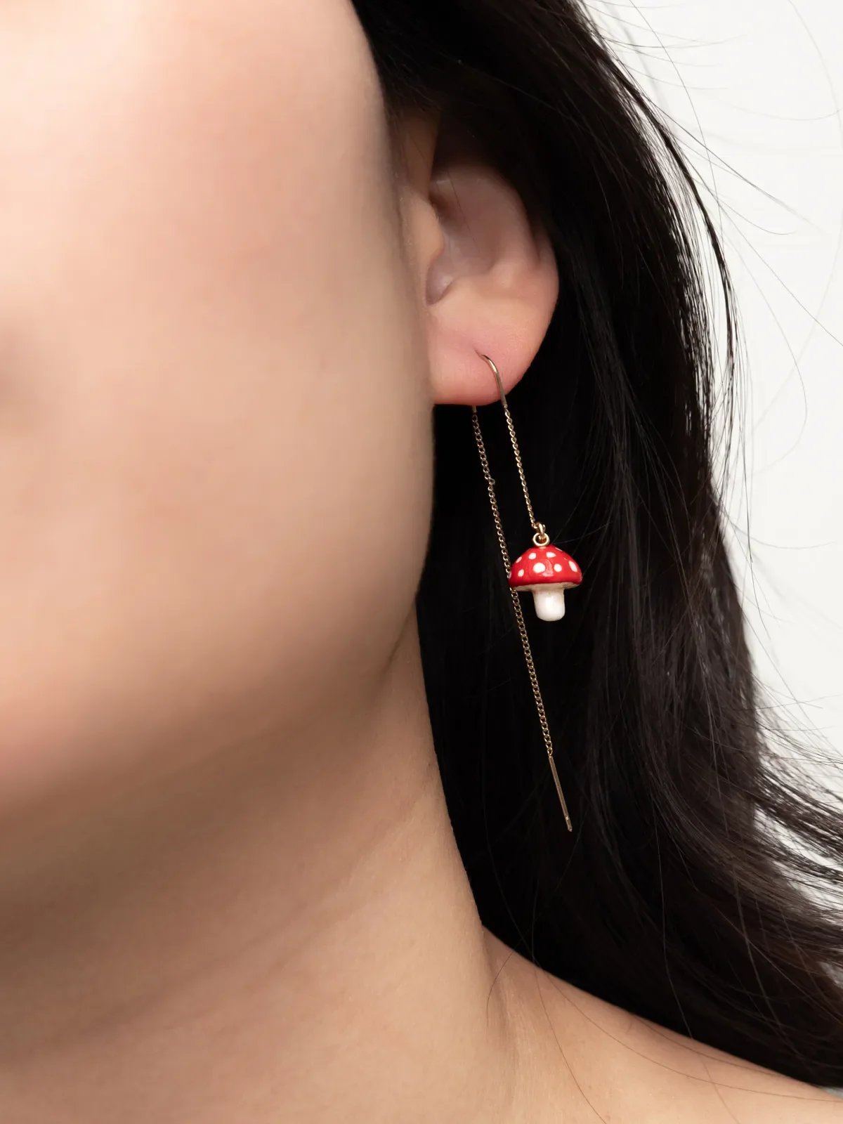 Longues boucles d'oreilles champignon et escargot - Image 2