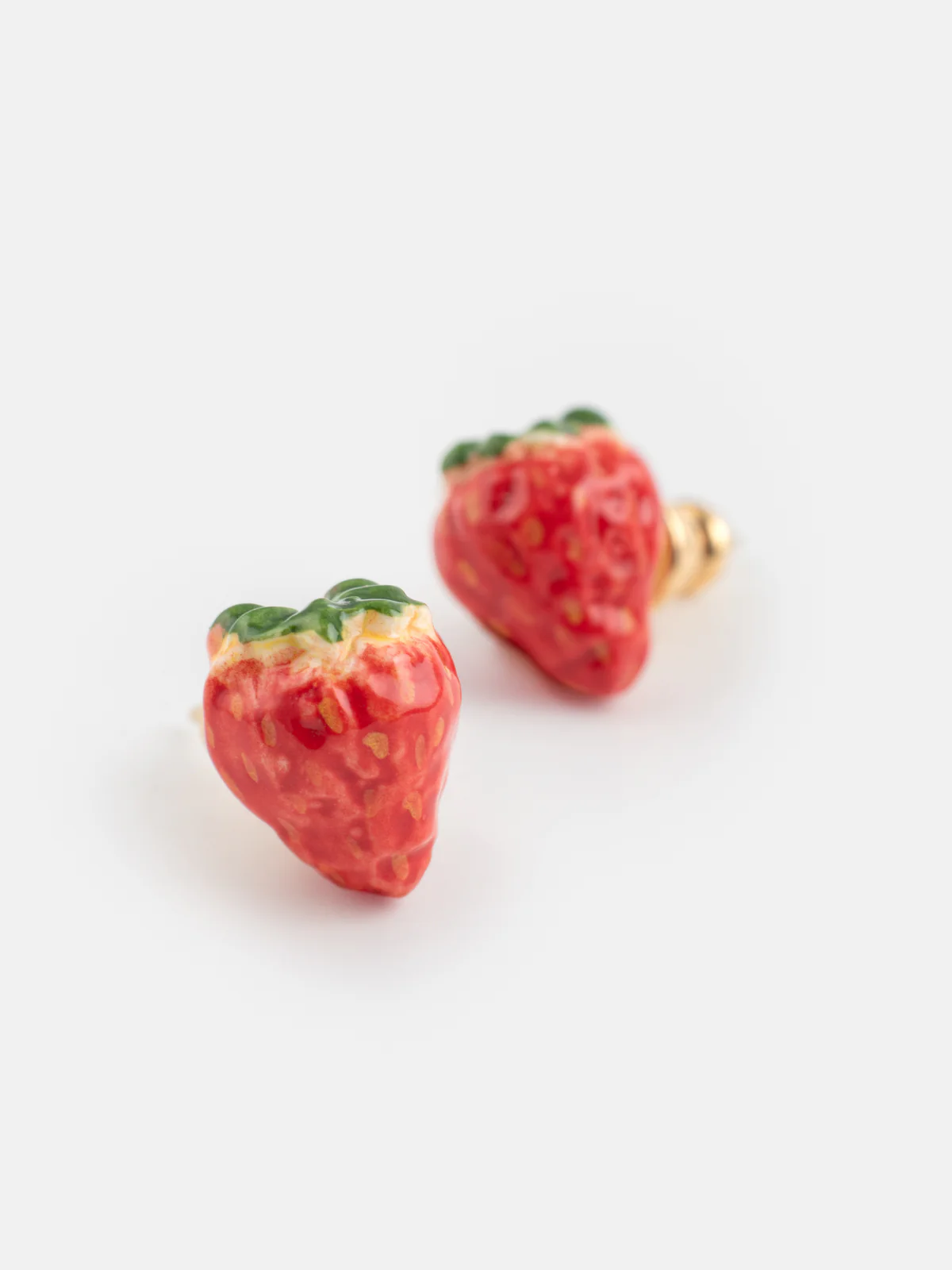 Boucles d'oreilles puces - fraise - Image 4