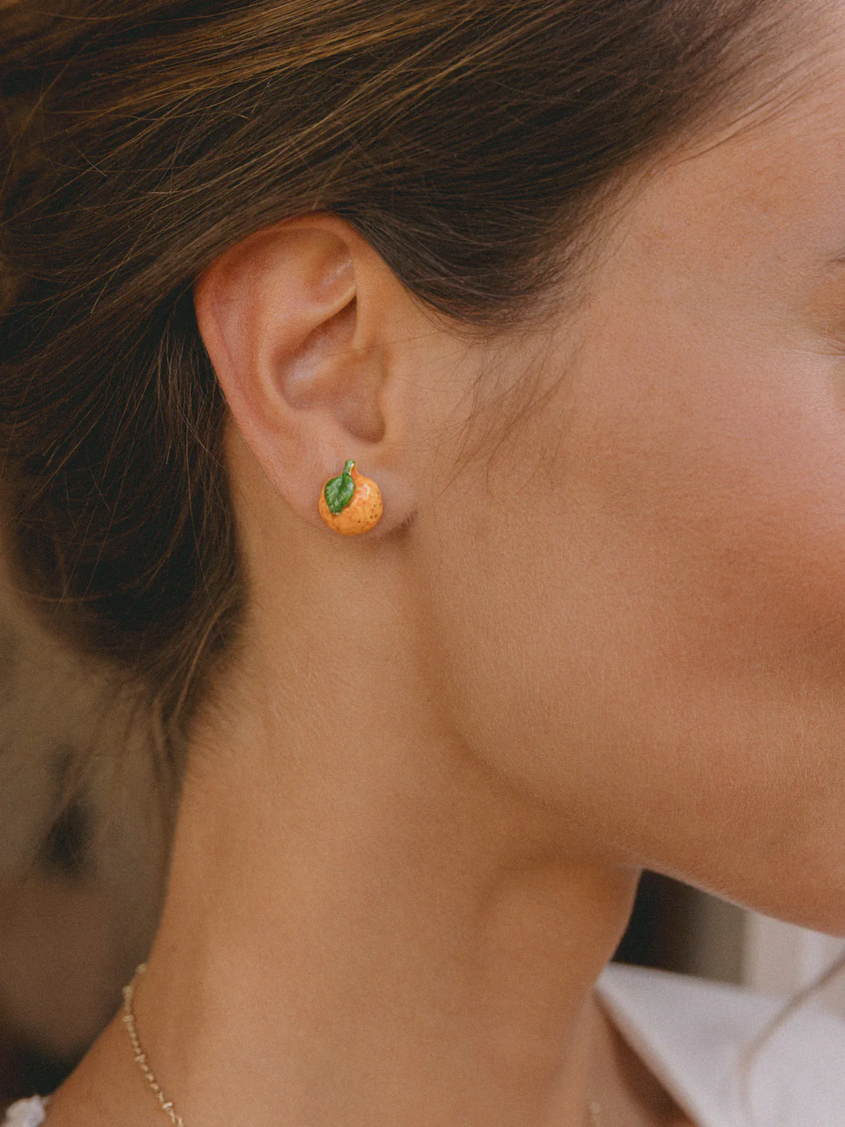 Boucles d'oreilles puces - orange - Image 4